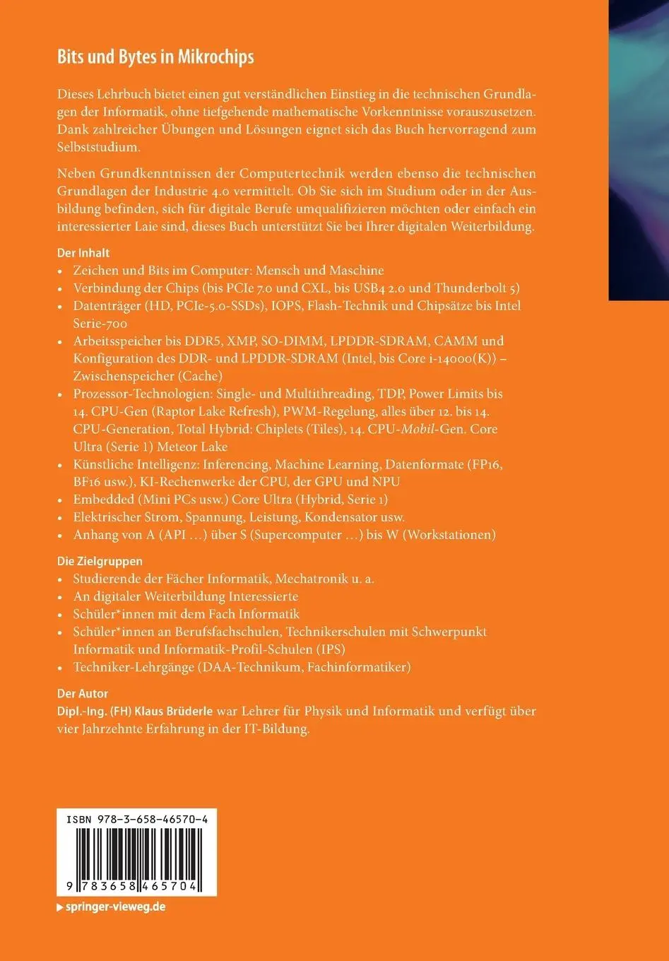 Rückseite: 9783658465704 | Bits und Bytes in Mikrochips | Klaus Brüderle | Taschenbuch | xxiii