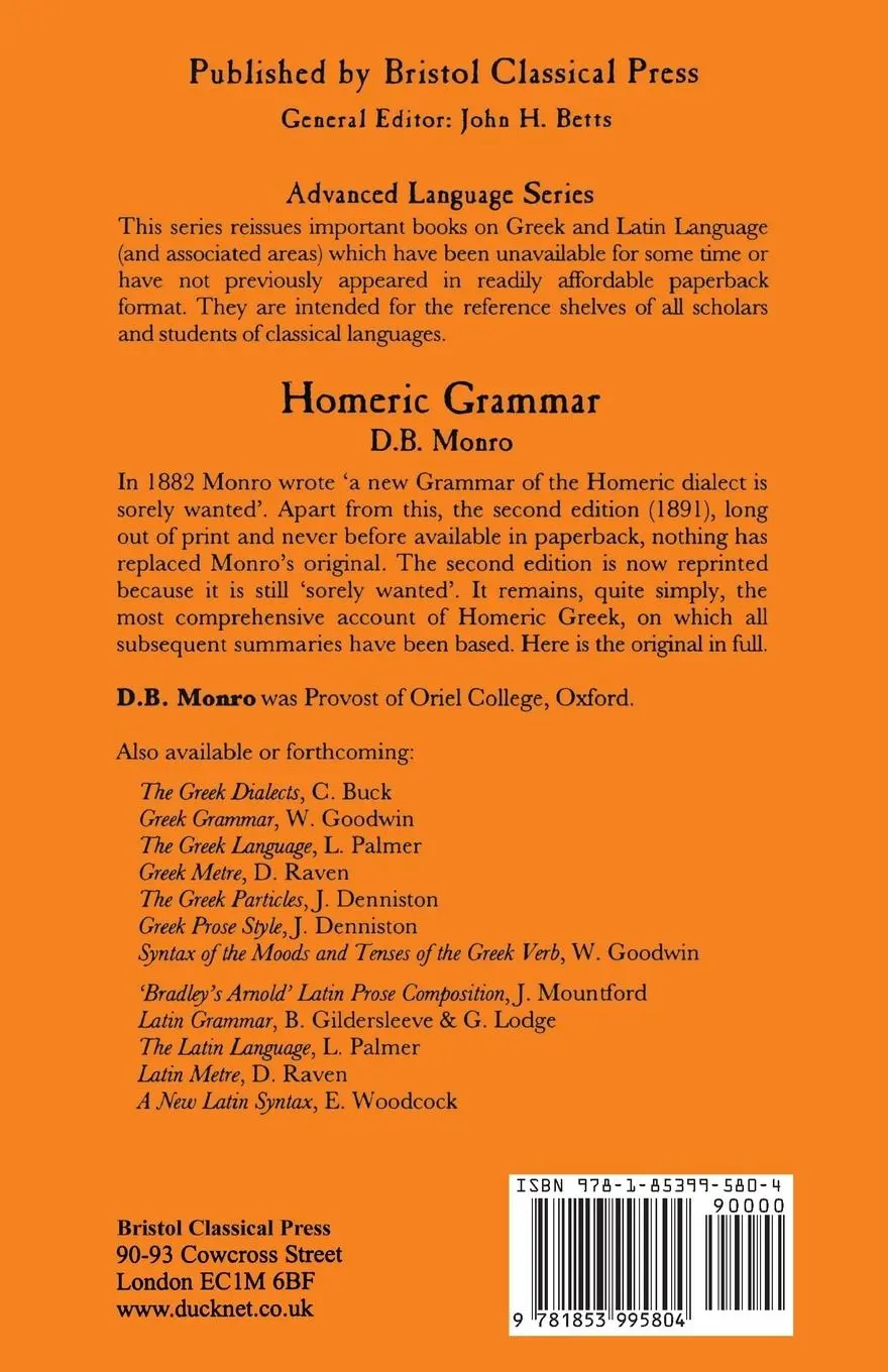 Rückseite: 9781853995804 | Homeric Grammar | D. B. Monro (u. a.) | Taschenbuch | Englisch | 2013