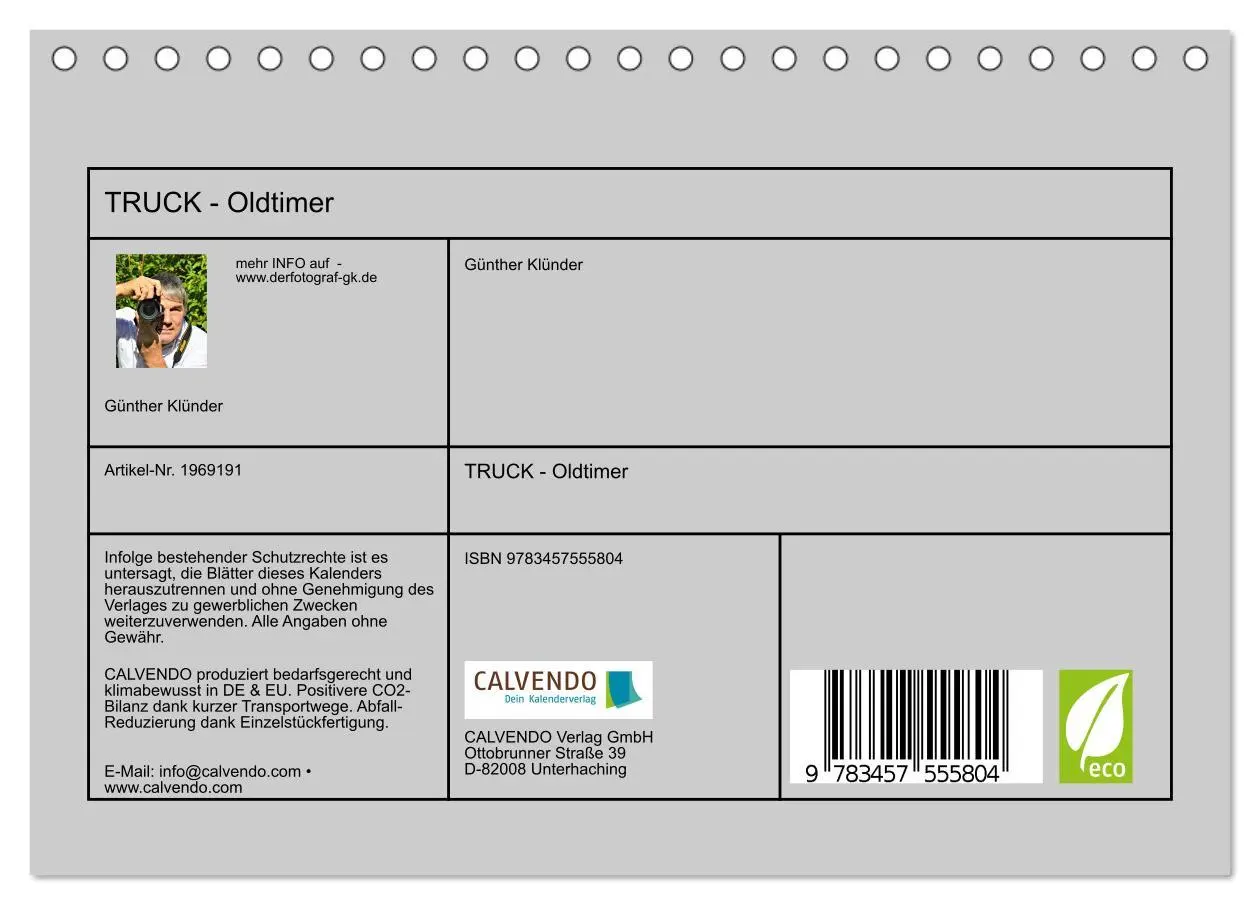 Bild: 9783457555804 | TRUCK - Oldtimer (Tischkalender 2026 DIN A5 quer), CALVENDO...