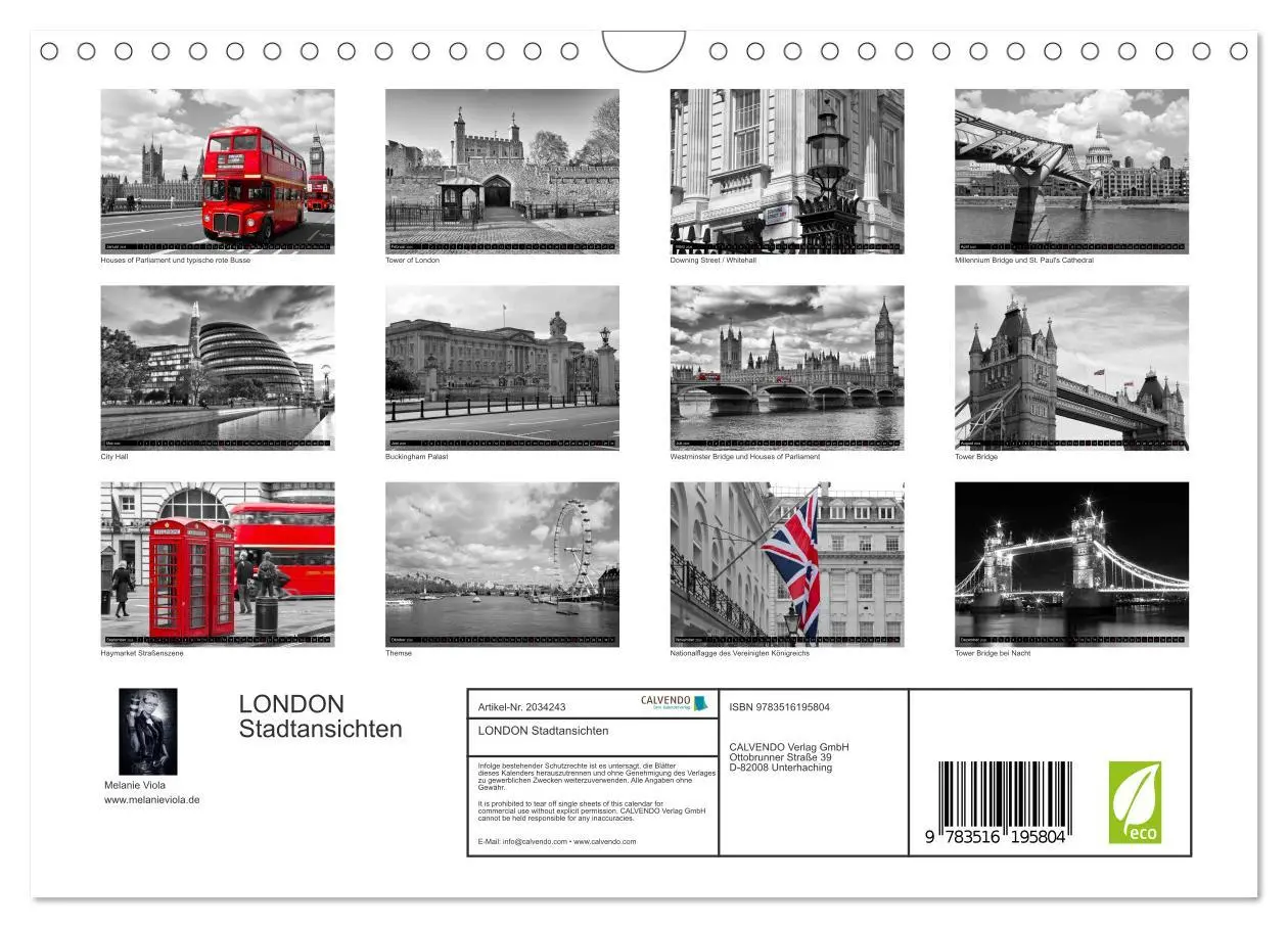 Bild: 9783516195804 | LONDON Stadtansichten (Wandkalender 2026 DIN A4 quer), CALVENDO...