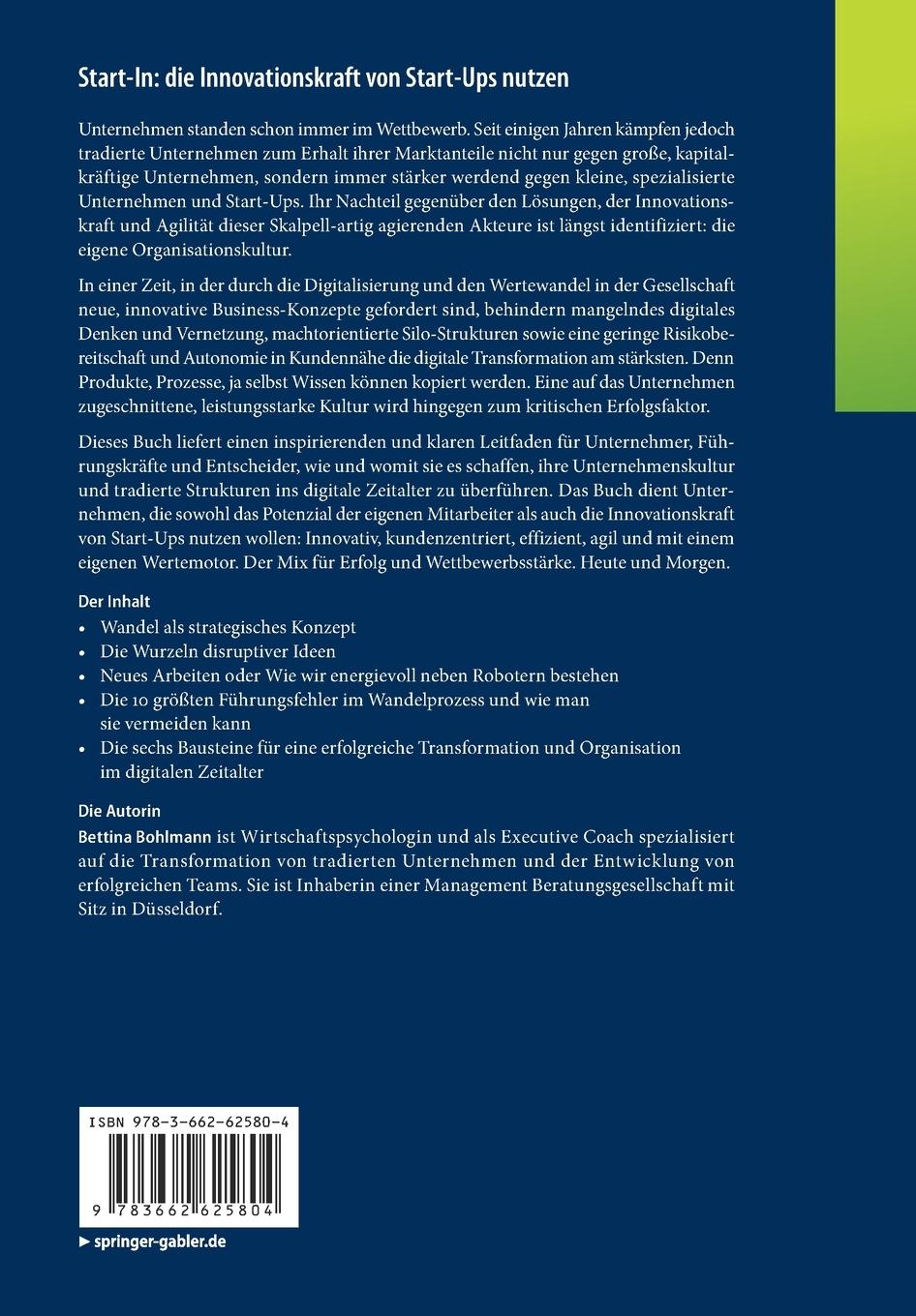Rückseite: 9783662625804 | Start-In: die Innovationskraft von Start-Ups nutzen | Bettina Bohlmann
