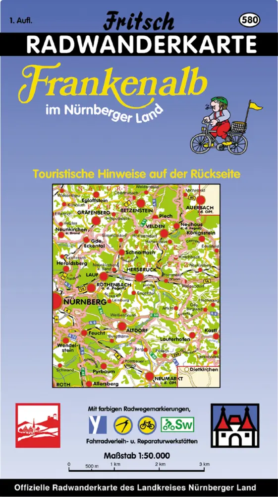 Cover: 9783861165804 | Fritsch Karte - Frankenalb im Nürnberger Land | (Land-)Karte | Deutsch