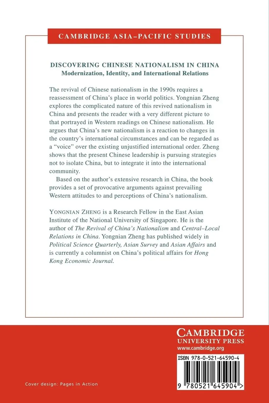 Rückseite: 9780521645904 | Discovering Chinese Nationalism in China | Yongnian Zheng (u. a.)