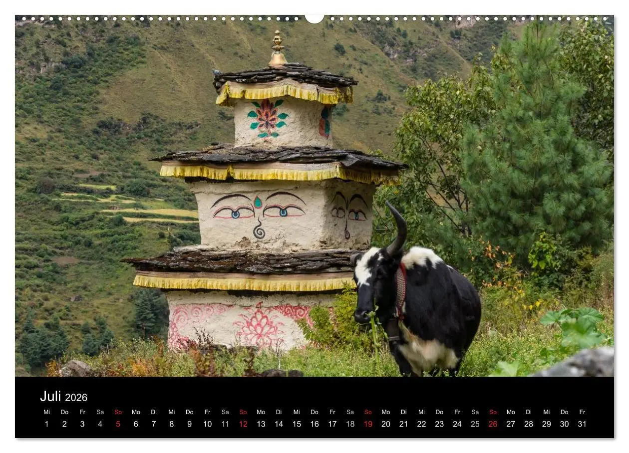 Bild: 9783516015904 | Buddhistische Chörten im Himalaya (Wandkalender 2026 DIN A2 quer),...