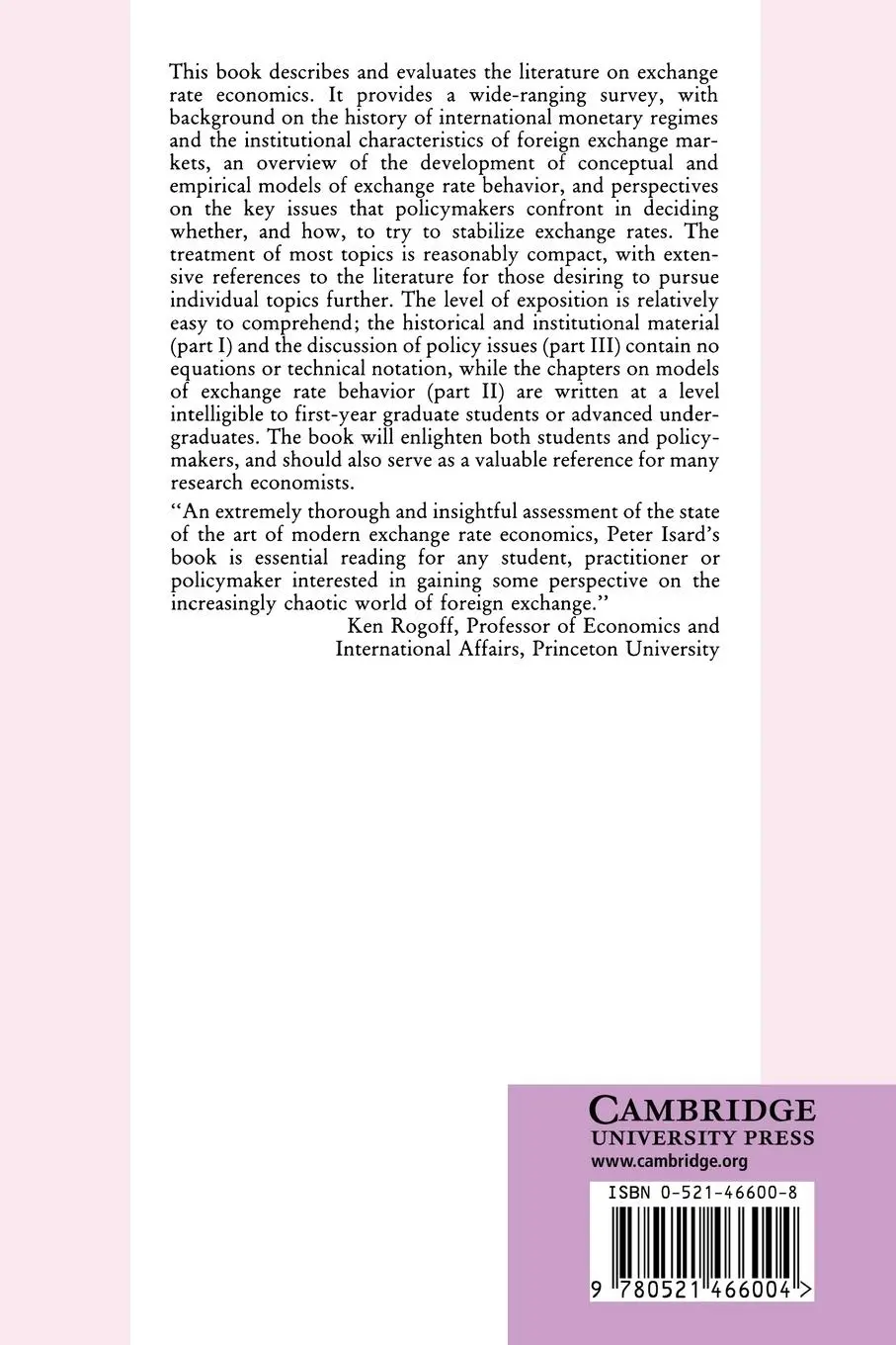 Rückseite: 9780521466004 | Exchange Rate Economics | Peter Isard | Taschenbuch | Englisch | 2003