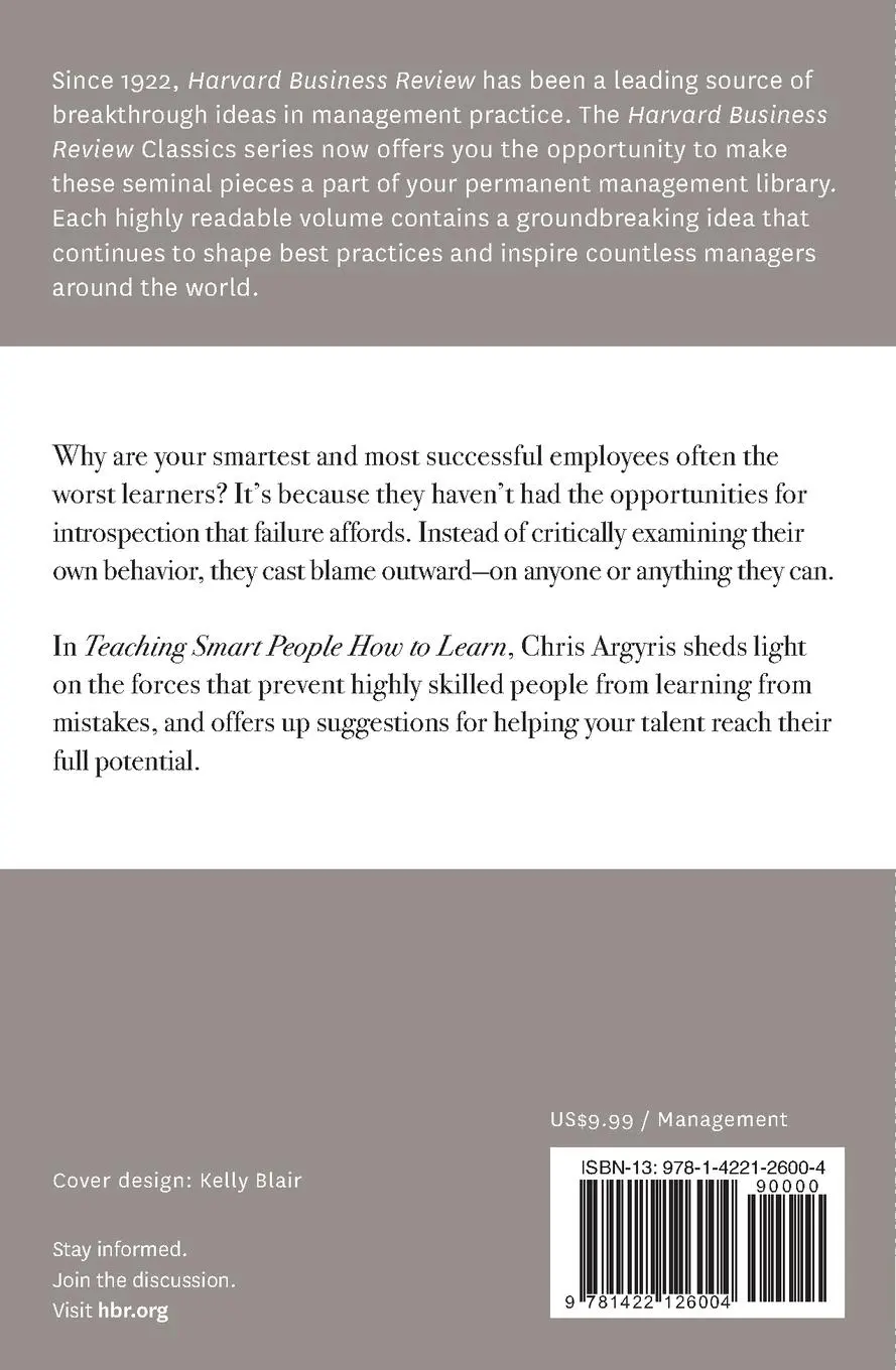 Rückseite: 9781422126004 | Teaching Smart People How to Learn | Chris Argyris | Taschenbuch