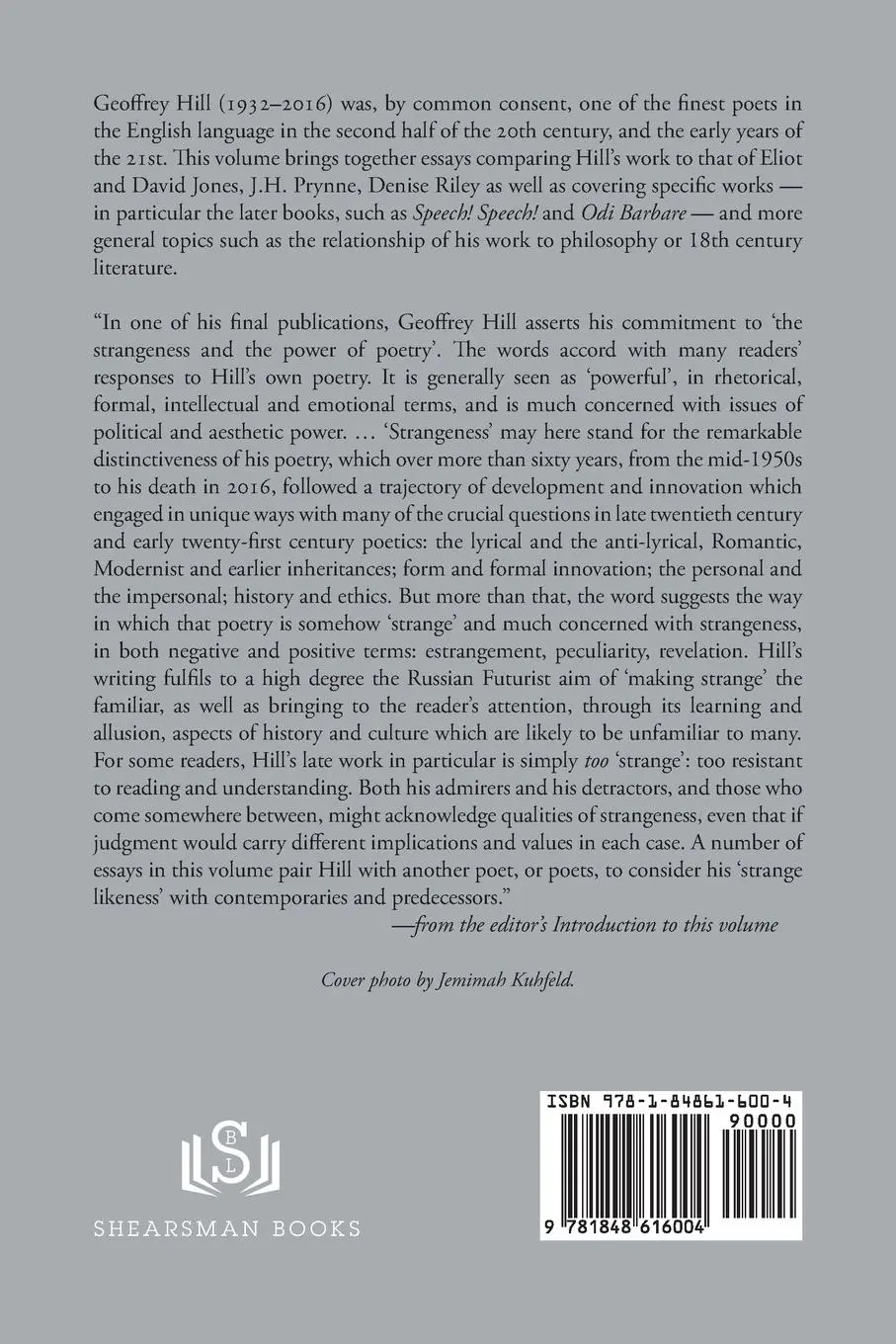 Rückseite: 9781848616004 | Strangeness and Power | Essays on the Poetry of Geoffrey Hill | Buch