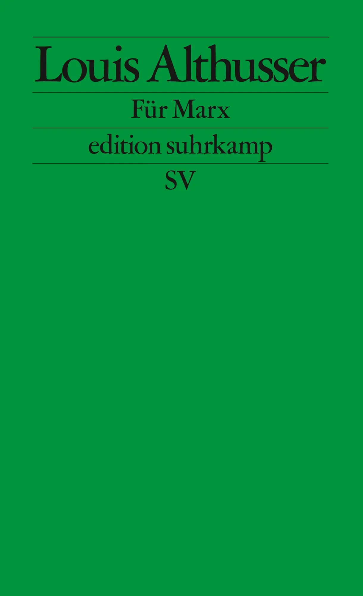 Cover: 9783518126004 | Für Marx | Louis Althusser | Taschenbuch | edition suhrkamp | 408 S.