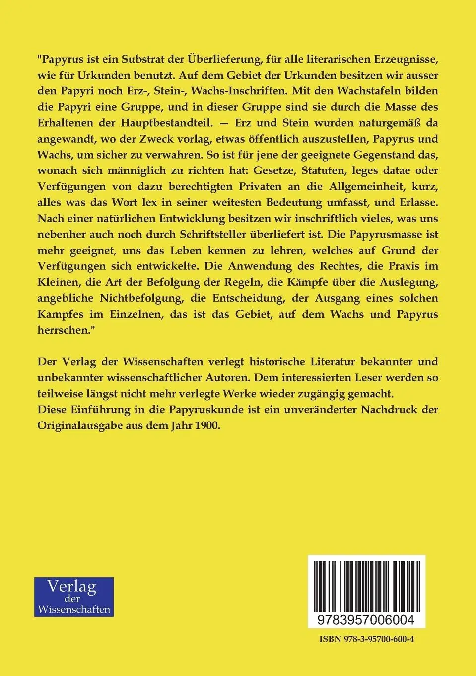 Rückseite: 9783957006004 | Einführung in die Papyruskunde | Otto Gradenwitz | Taschenbuch | 2019
