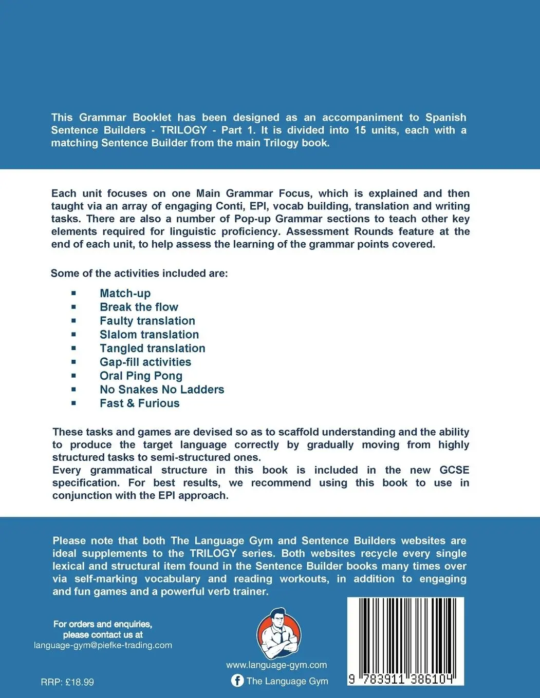 Rückseite: 9783911386104 | Spanish Sentence Builder TRILOGY - Part 1 Grammar Booklet | Buch