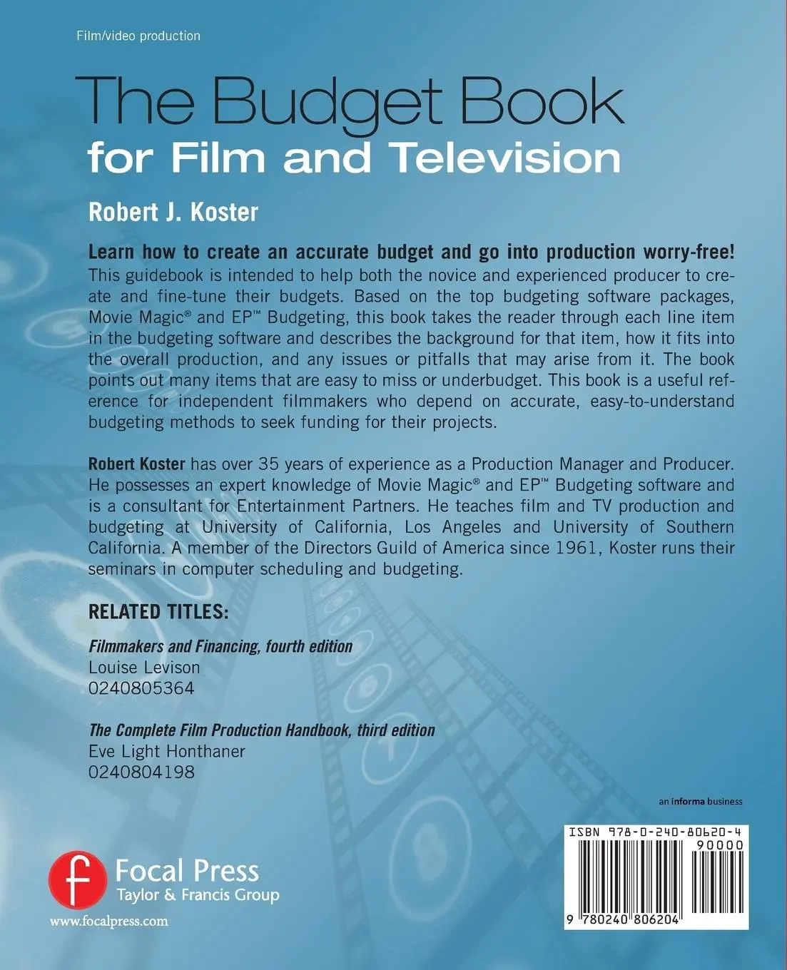 Rückseite: 9780240806204 | The Budget Book for Film and Television | Robert Koster | Taschenbuch