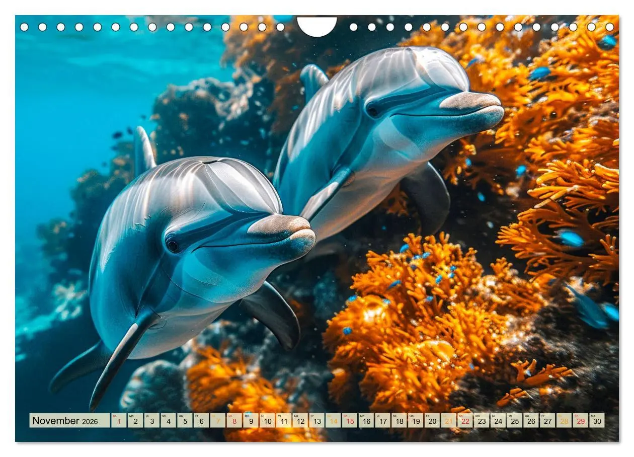 Bild: 9783457346204 | Delfine - schlaue Jäger (Wandkalender 2026 DIN A4 quer), CALVENDO...