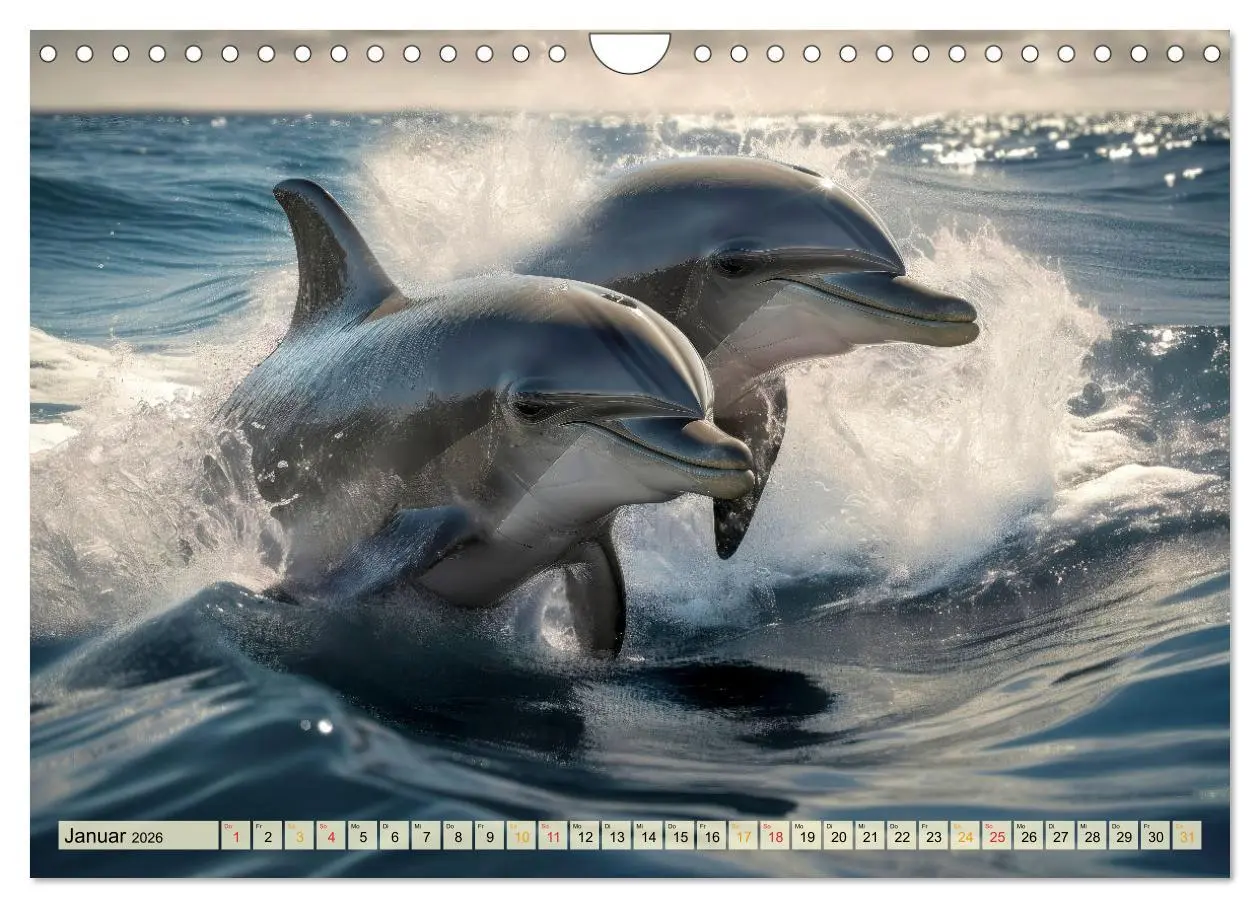 Bild: 9783457346204 | Delfine - schlaue Jäger (Wandkalender 2026 DIN A4 quer), CALVENDO...