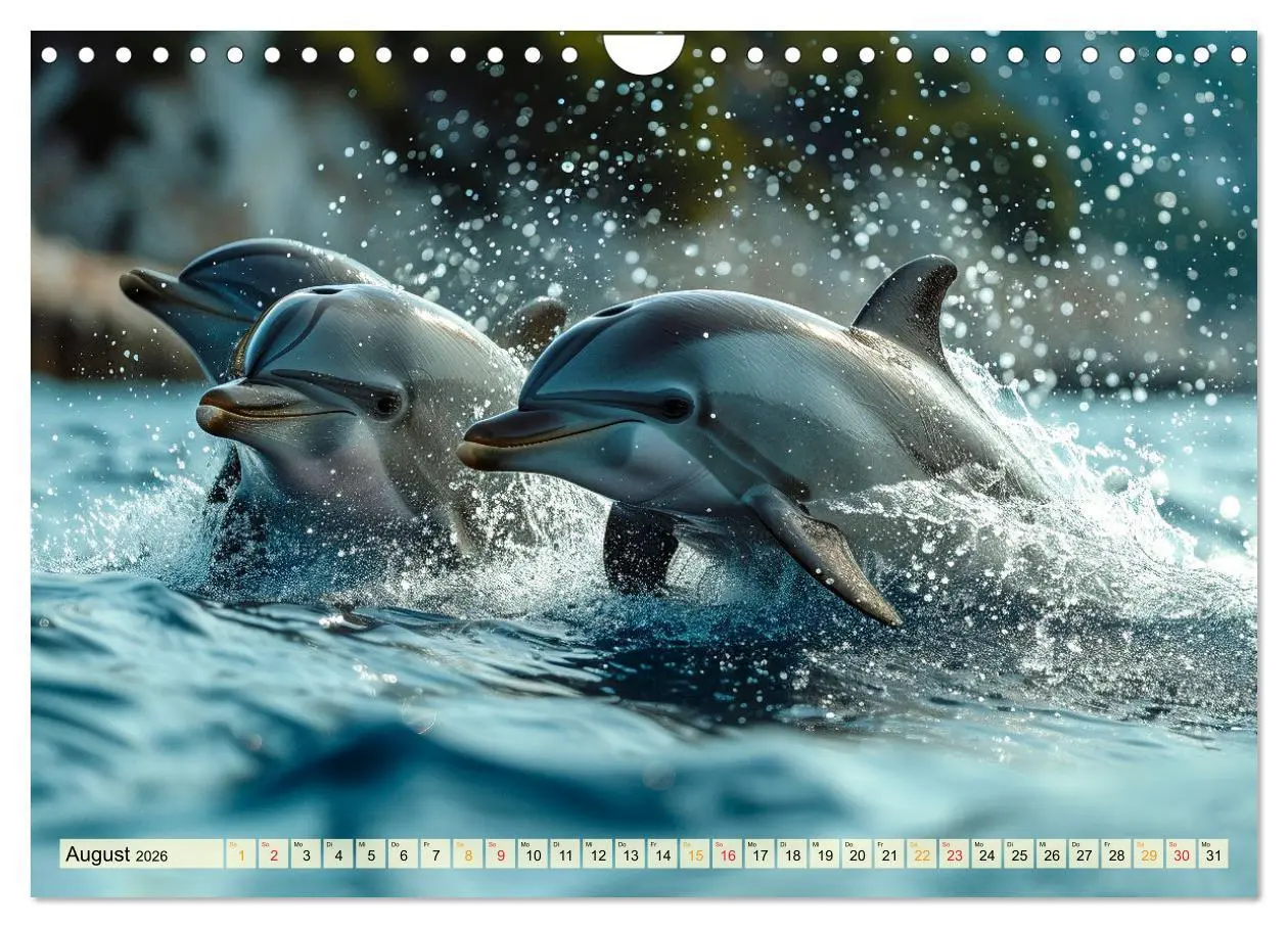 Bild: 9783457346204 | Delfine - schlaue Jäger (Wandkalender 2026 DIN A4 quer), CALVENDO...