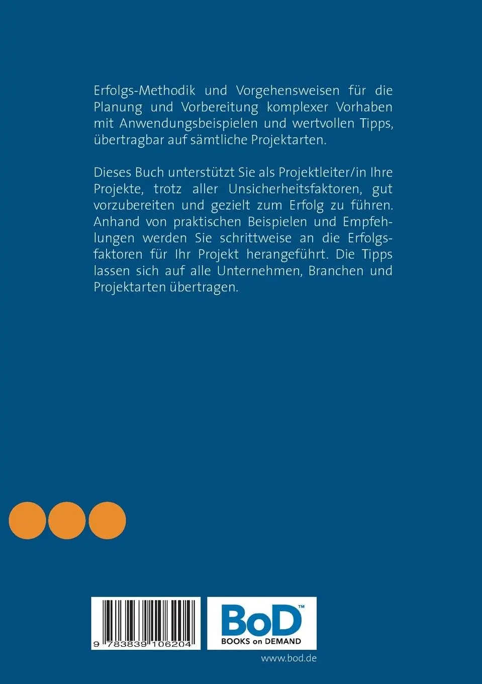 Rückseite: 9783839106204 | Erfolgsfaktor Projektvorbereitung | Projekte vorausschauend planen