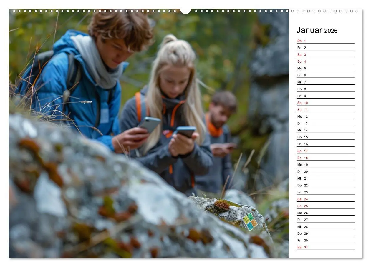 Bild: 9783457406304 | Der Geocaching Found it Kalender (Wandkalender 2026 DIN A2 quer),...
