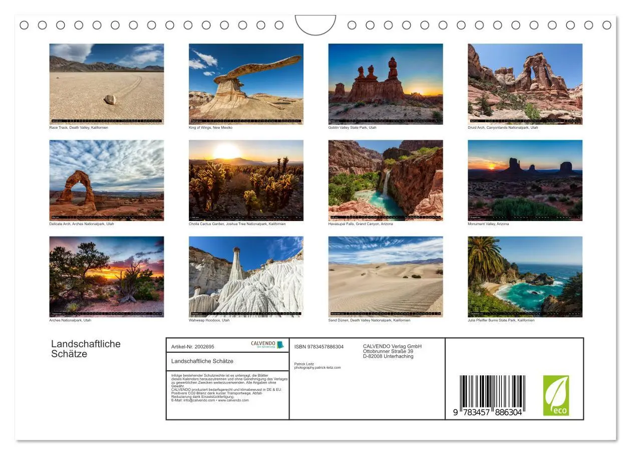 Bild: 9783457886304 | Landschaftliche Schätze (Wandkalender 2026 DIN A4 quer), CALVENDO...