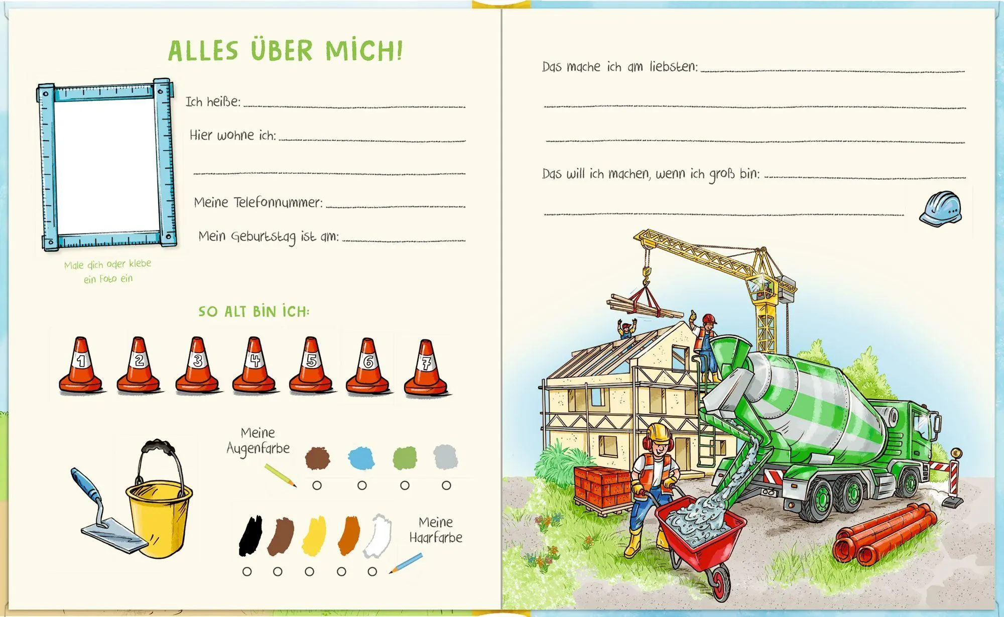 Bild: 4050003956404 | Freundebuch - Alle meine Freunde. Auf der Baustelle | Dennis Mertz