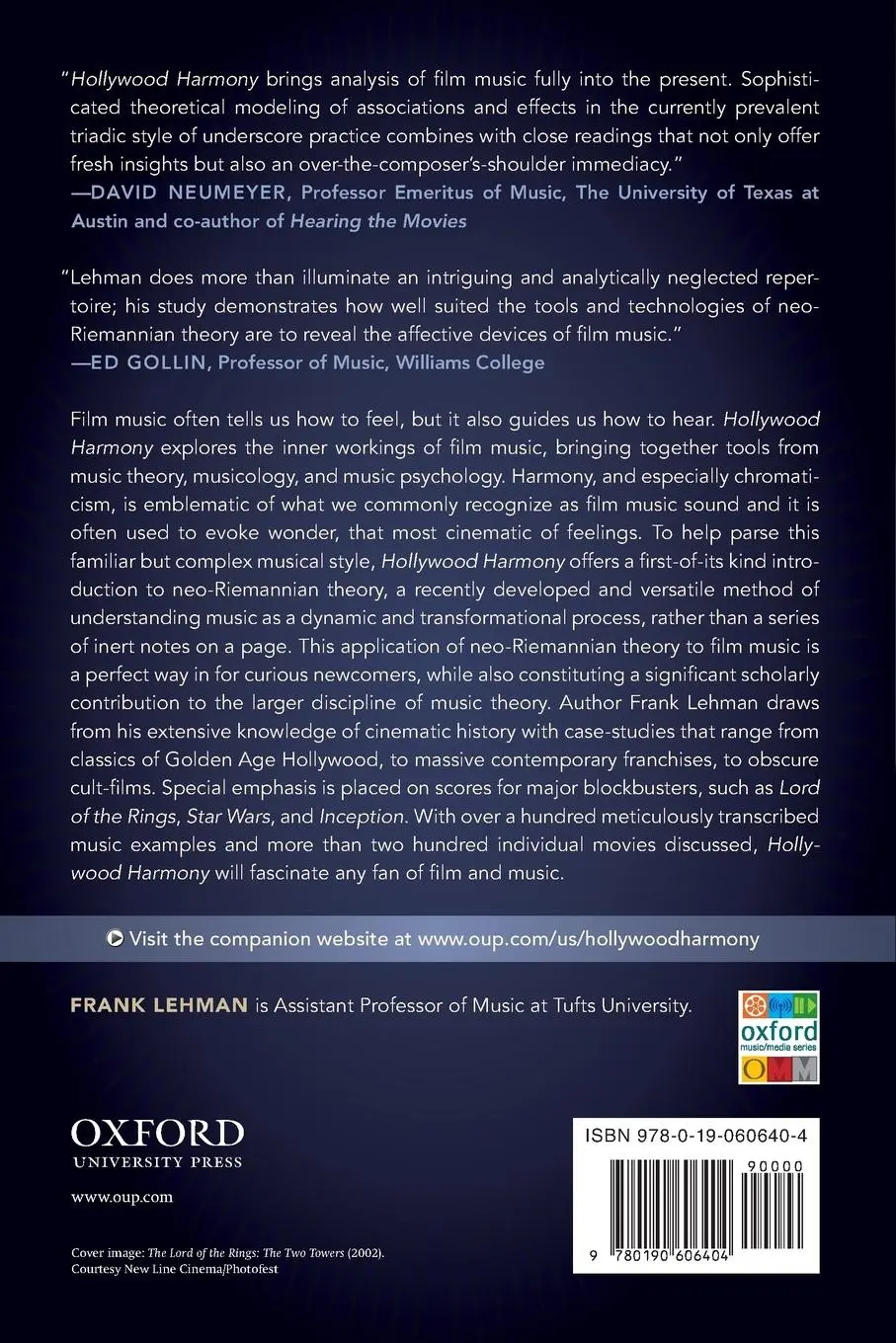 Rückseite: 9780190606404 | Hollywood Harmony | Musical Wonder and the Sound of Cinema | Lehman