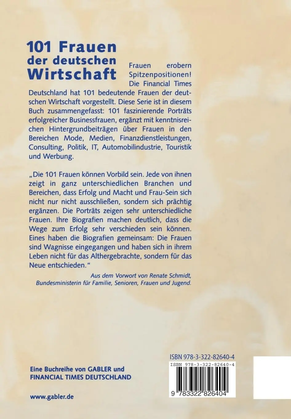 Rückseite: 9783322826404 | 101 Frauen der deutschen Wirtschaft | Wolfgang Münchau (u. a.) | Buch