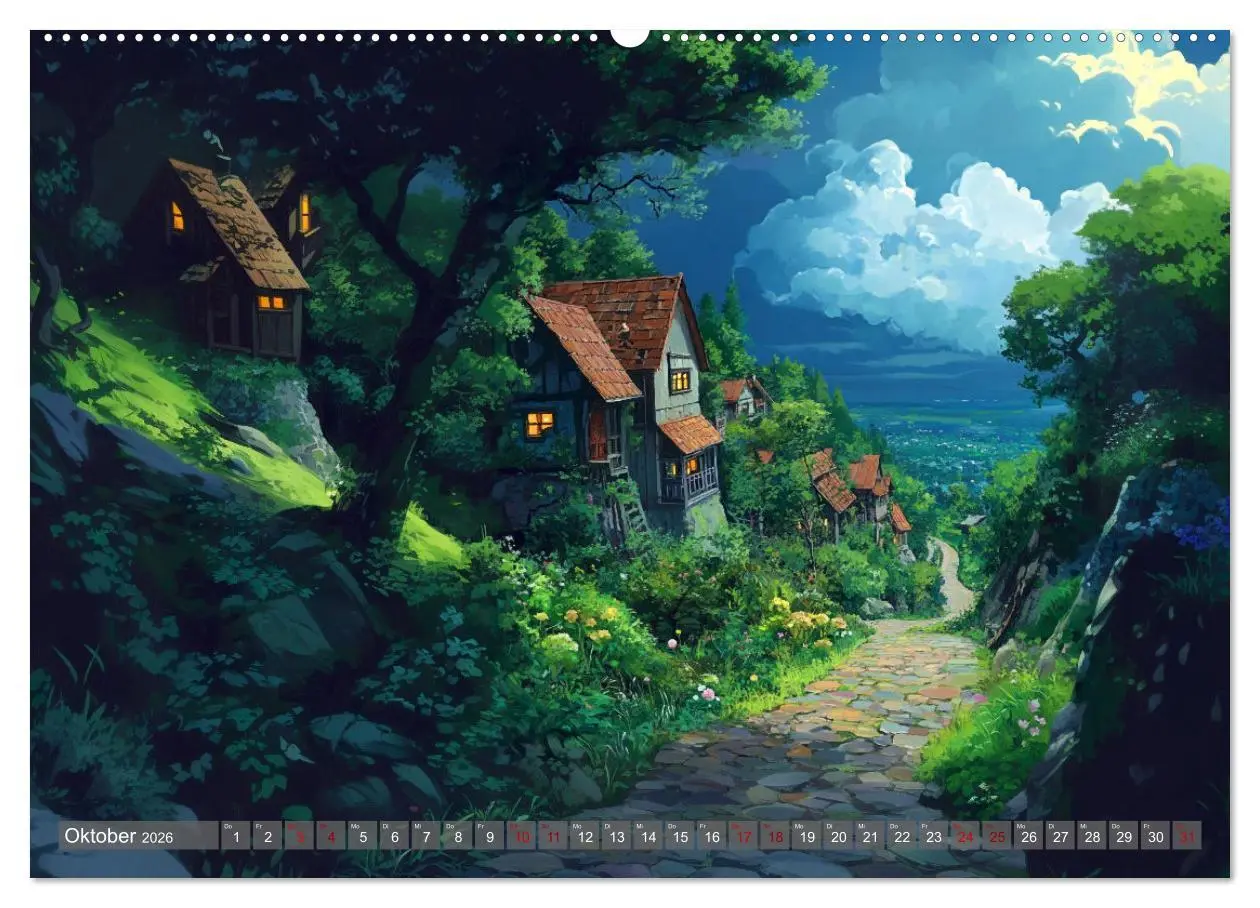 Bild: 9783457256404 | Spaziergang durch Anime Welten (Wandkalender 2026 DIN A2 quer),...