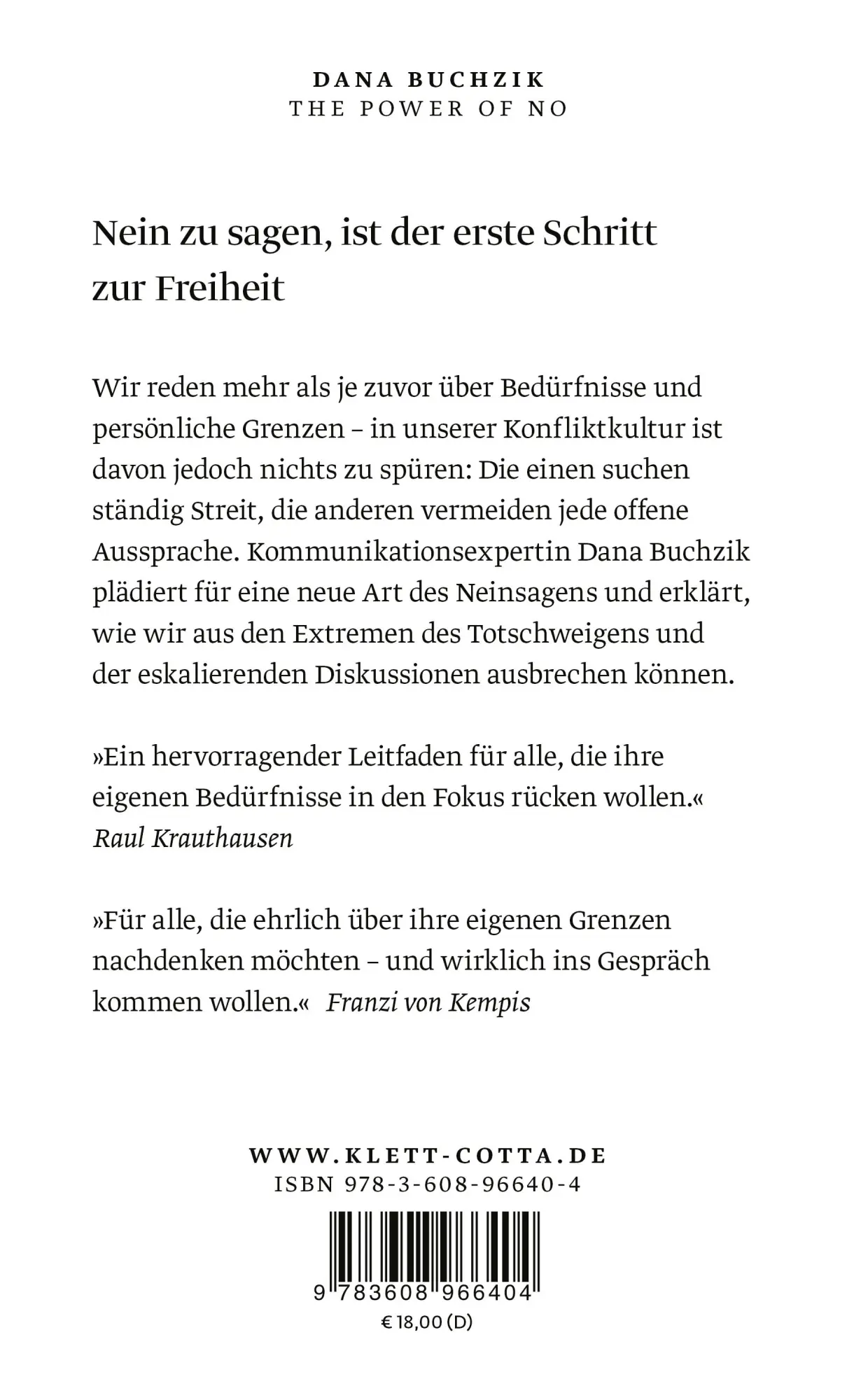 Rückseite: 9783608966404 | The Power of No | Warum wir endlich unbequem werden müssen | Buchzik