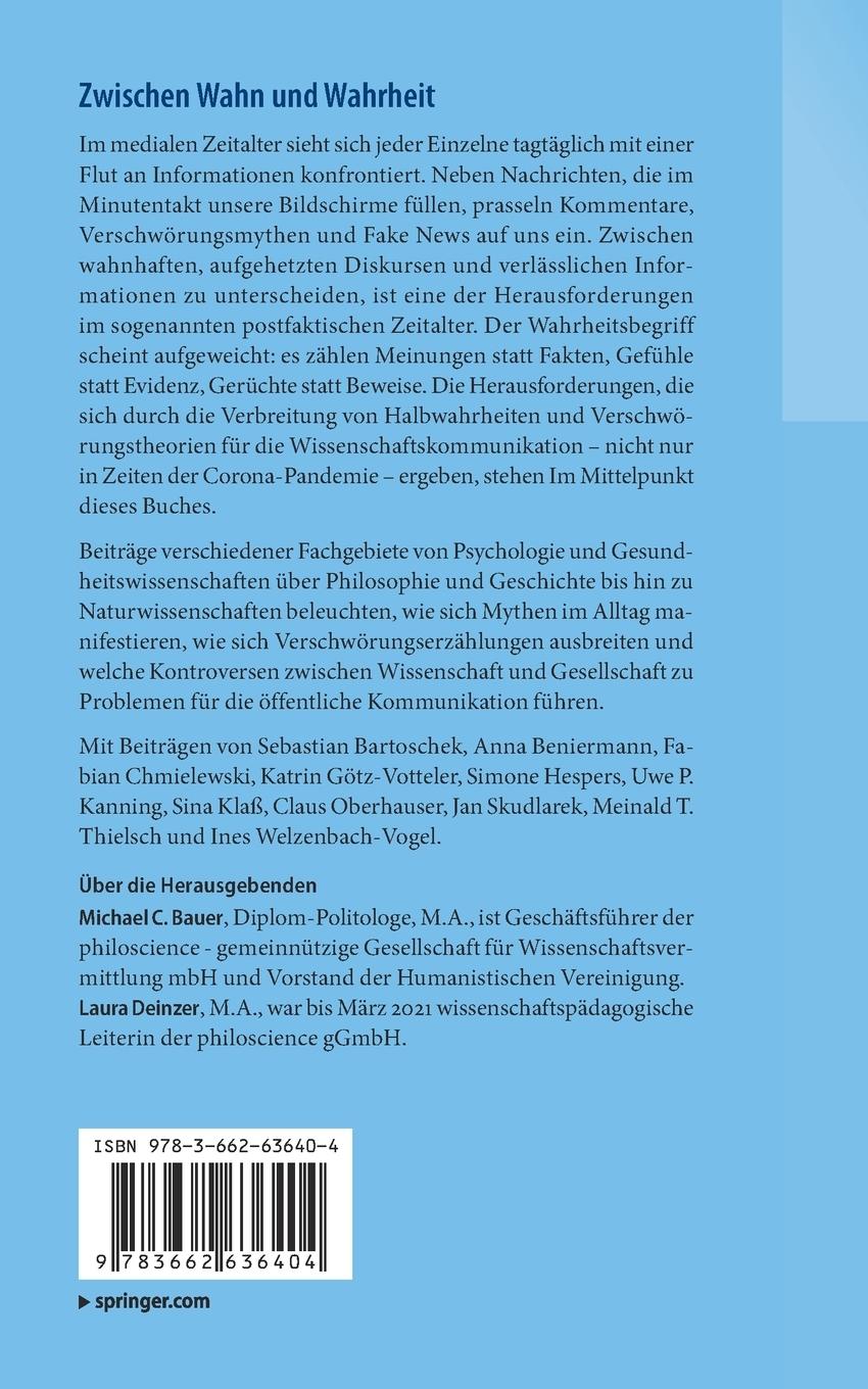 Rückseite: 9783662636404 | Zwischen Wahn und Wahrheit | Laura Deinzer (u. a.) | Taschenbuch