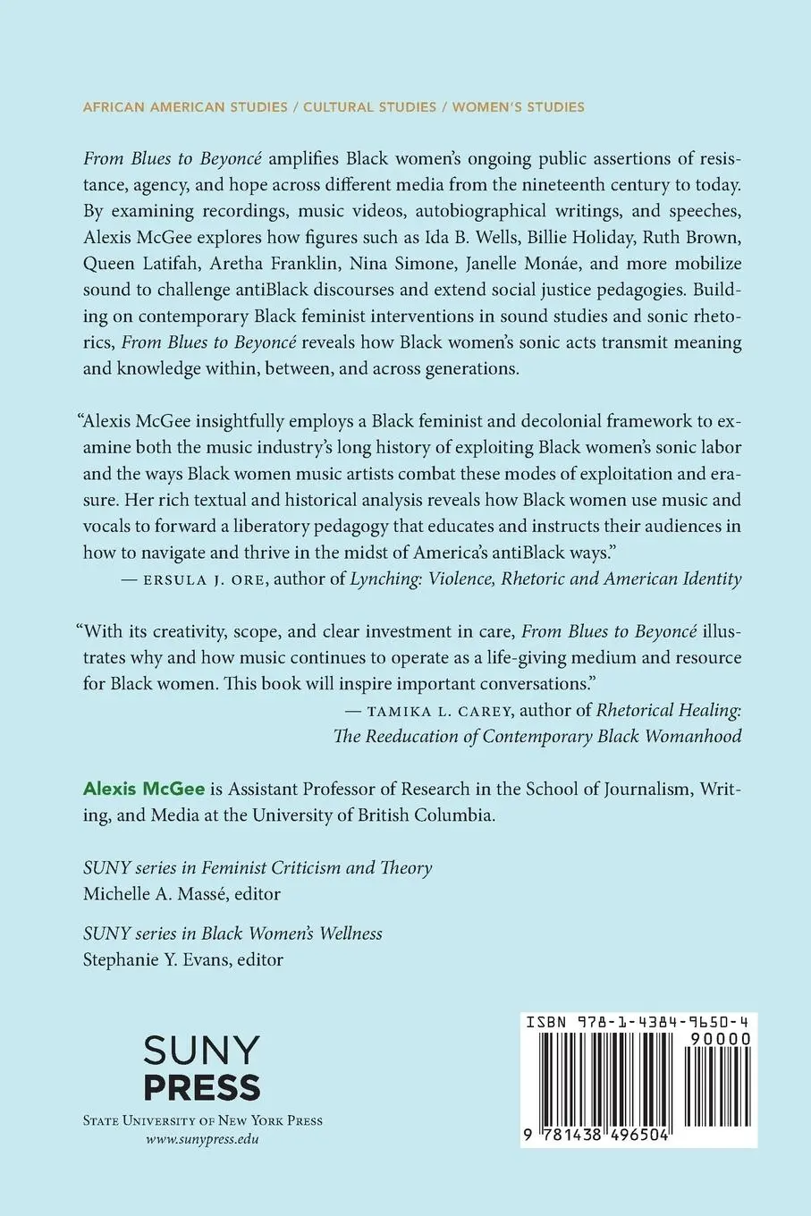 Rückseite: 9781438496504 | From Blues to Beyoncé | Alexis McGee | Taschenbuch | Englisch | 2024