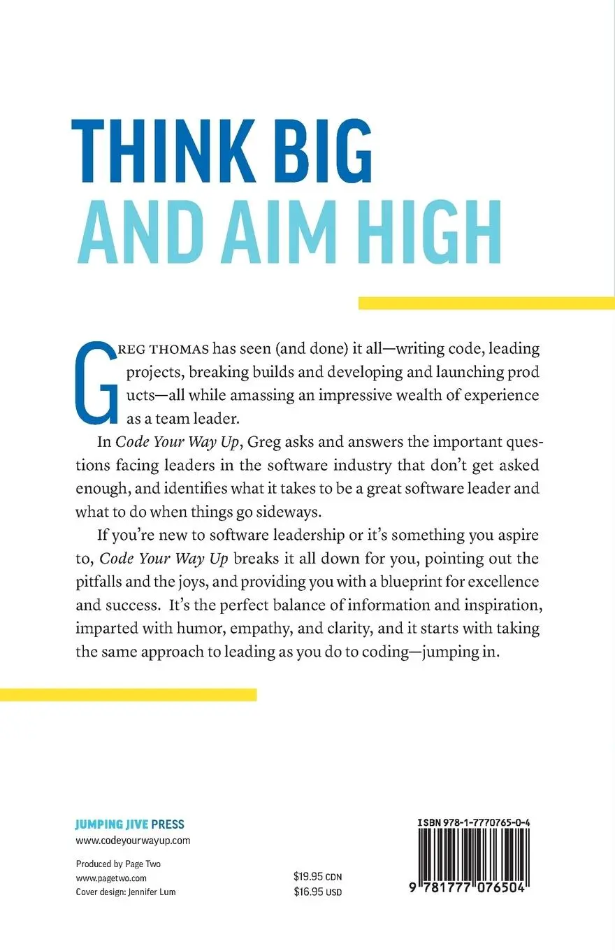 Rückseite: 9781777076504 | Code Your Way Up | Rise to the Challenge of Software Leadership | Buch