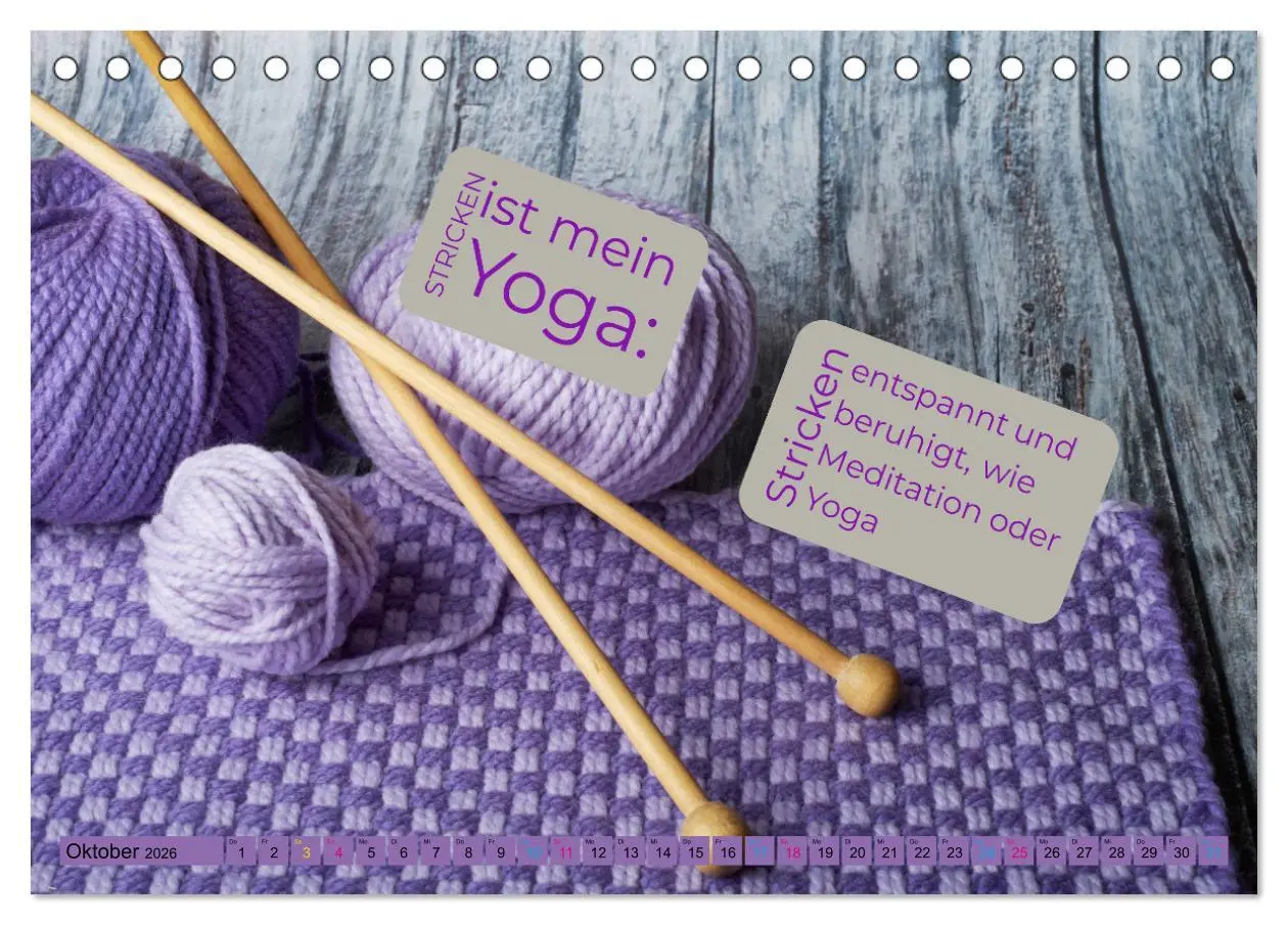 Bild: 9783457556504 | WOLLE Stricken ist eine Passion (Tischkalender 2026 DIN A5 quer),...