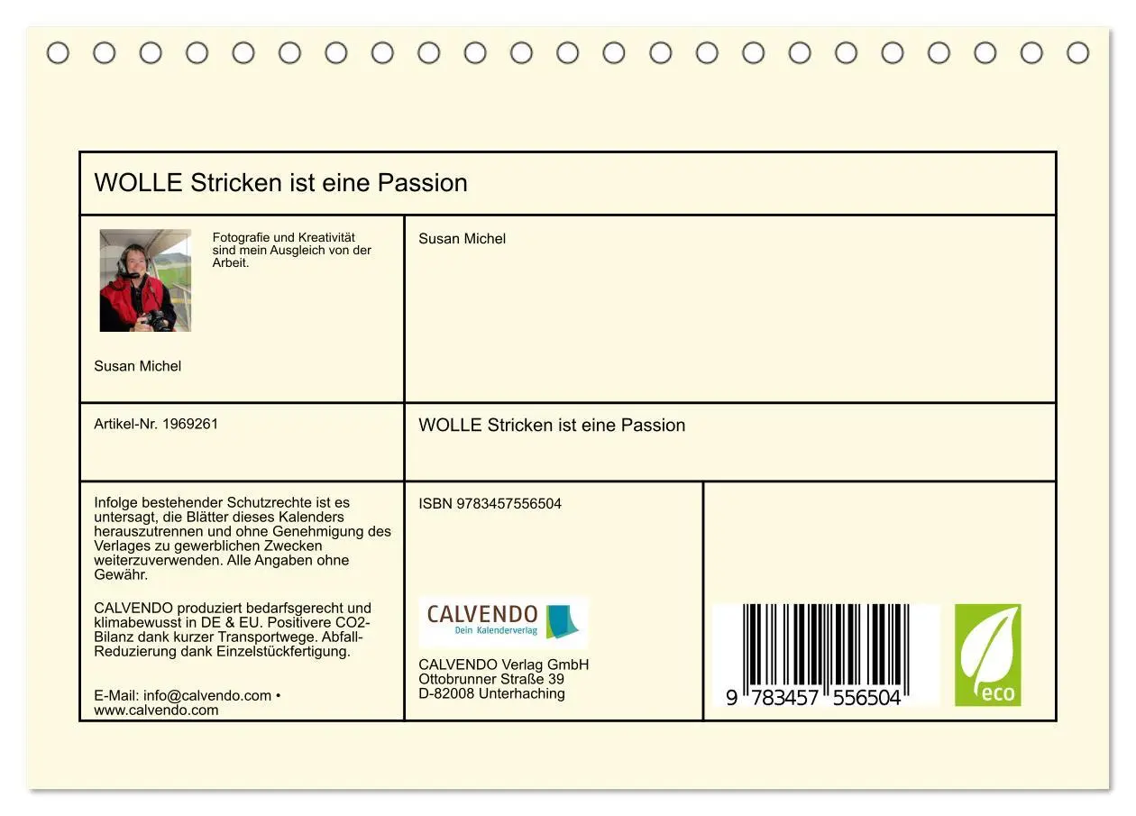 Bild: 9783457556504 | WOLLE Stricken ist eine Passion (Tischkalender 2026 DIN A5 quer),...