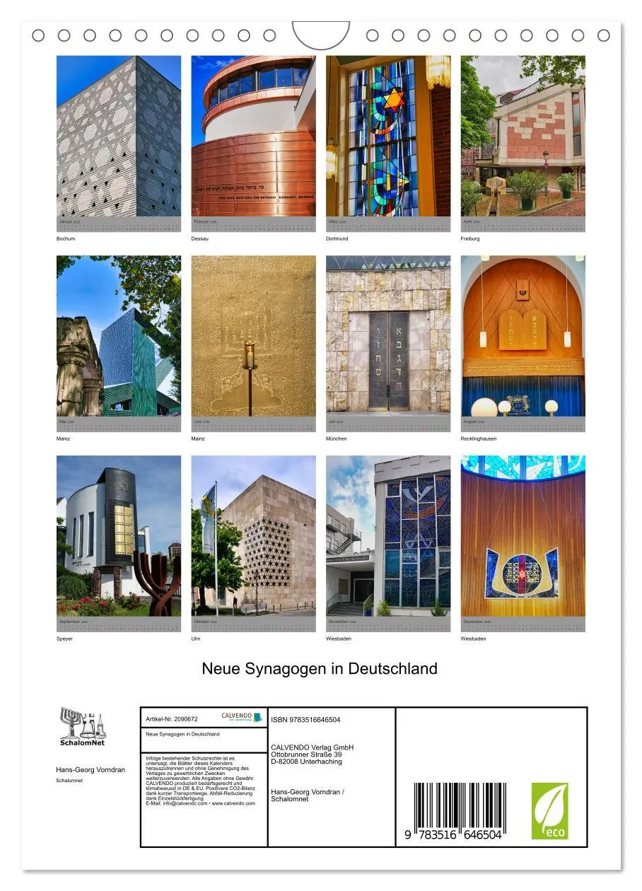 Bild: 9783516646504 | Neue Synagogen in Deutschland (Wandkalender 2026 DIN A4 hoch),...