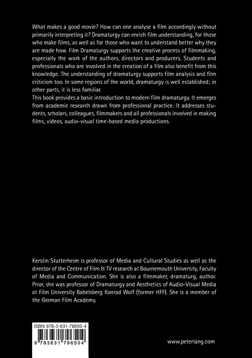Rückseite: 9783631796504 | Modern Film Dramaturgy | An Introduction | Kerstin Stutterheim | Buch