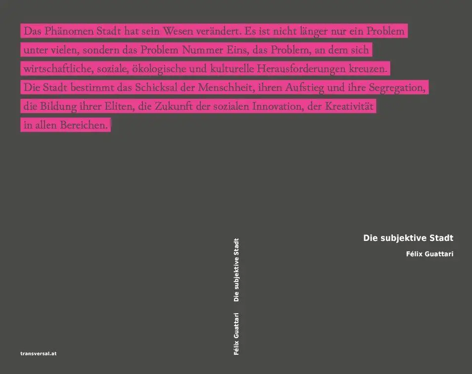 Cover: 9783903046504 | Die subjektive Stadt | Schriften zu Architektur und Urbanismus | Buch