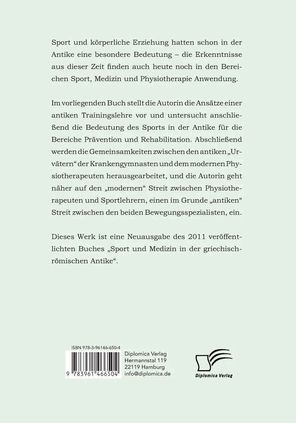 Rückseite: 9783961466504 | Wurzeln der modernen Sportmedizin, Physiotherapie und...