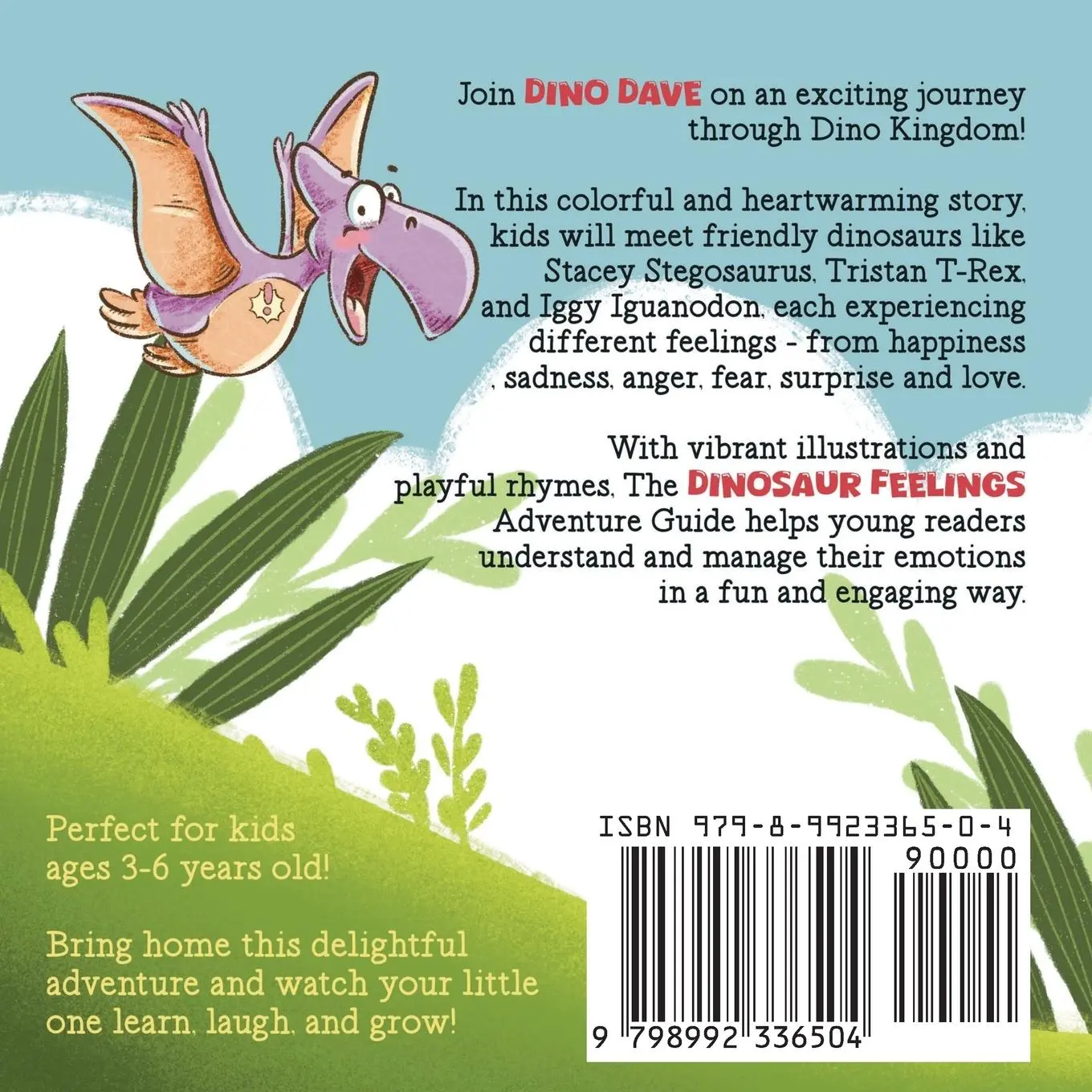 Rückseite: 9798992336504 | The Dinosaur Feelings Adventure Guide | Zibby The Bear | Taschenbuch