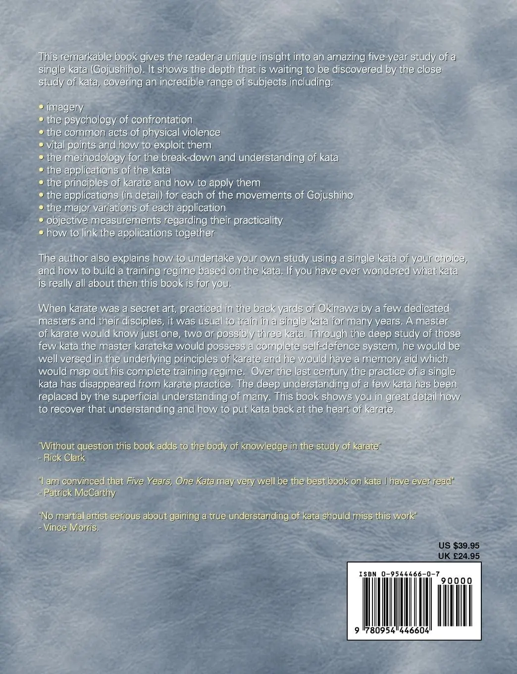 Rückseite: 9780954446604 | Five Years, One Kata | Bill Burgar | Taschenbuch | Englisch | 2003