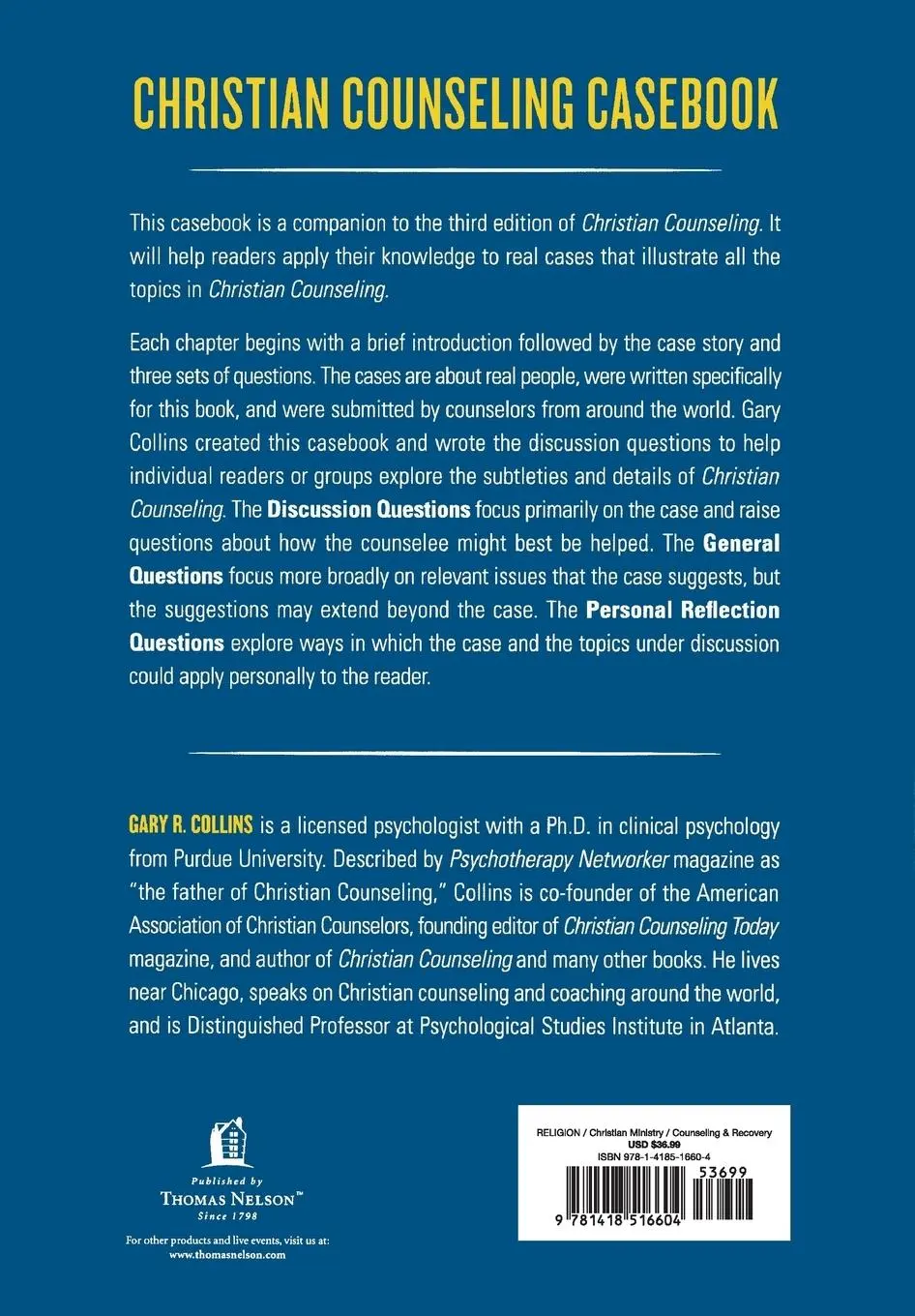 Rückseite: 9781418516604 | Christian Counseling Casebook | Gary R. Collins | Taschenbuch | 2007
