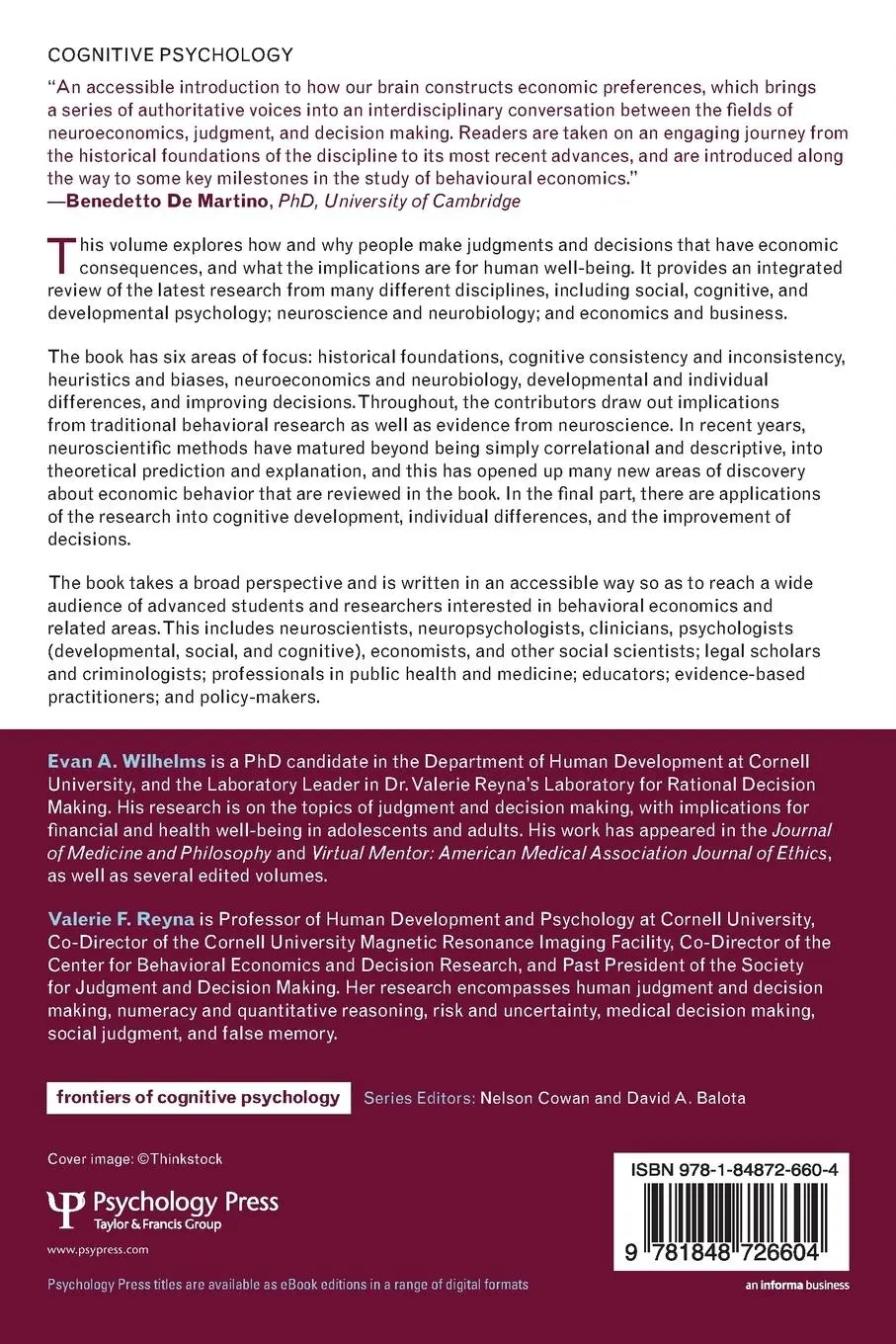 Rückseite: 9781848726604 | Neuroeconomics, Judgment, and Decision Making | Wilhelms (u. a.)