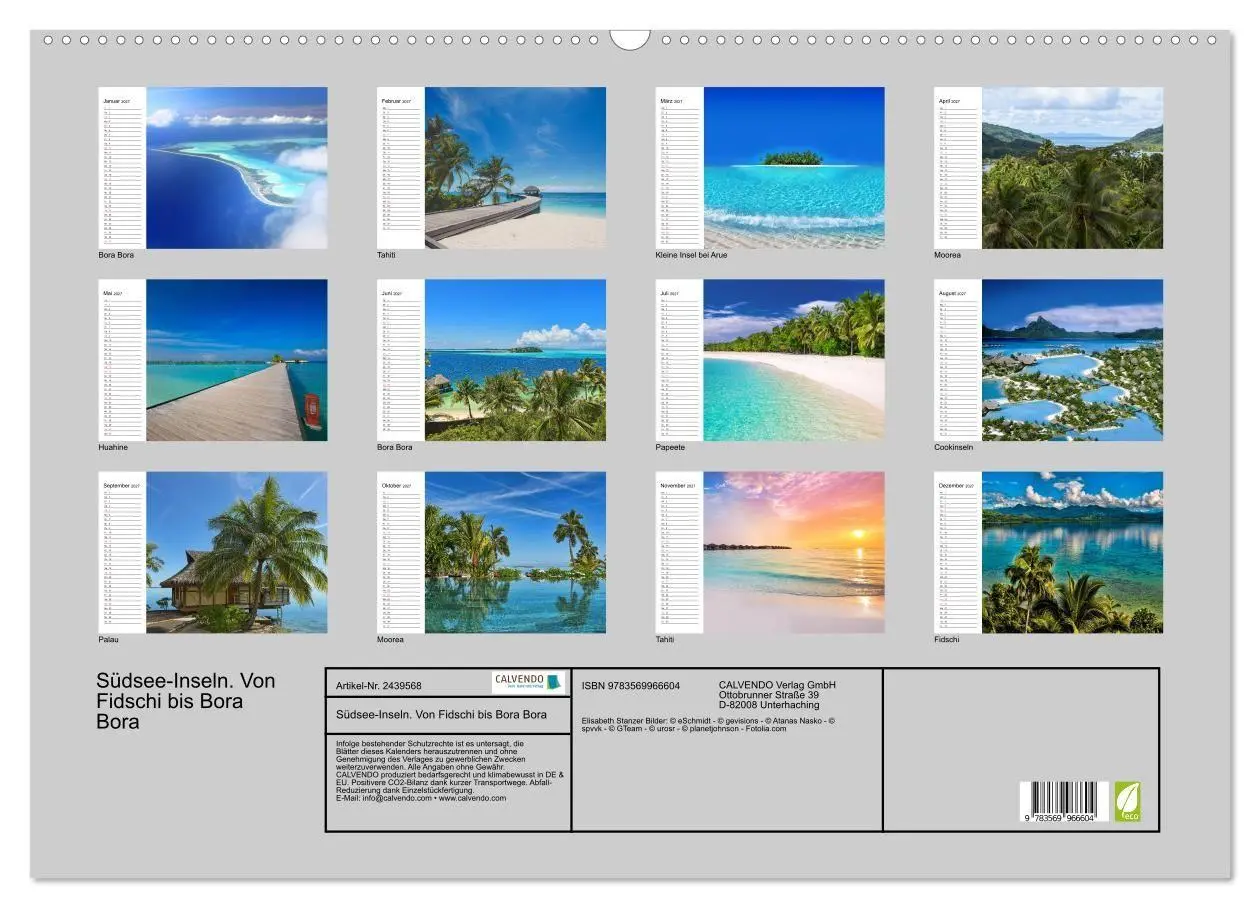 Bild: 9783569966604 | Südsee-Inseln. Von Fidschi bis Bora Bora (Wandkalender 2027 DIN A2...