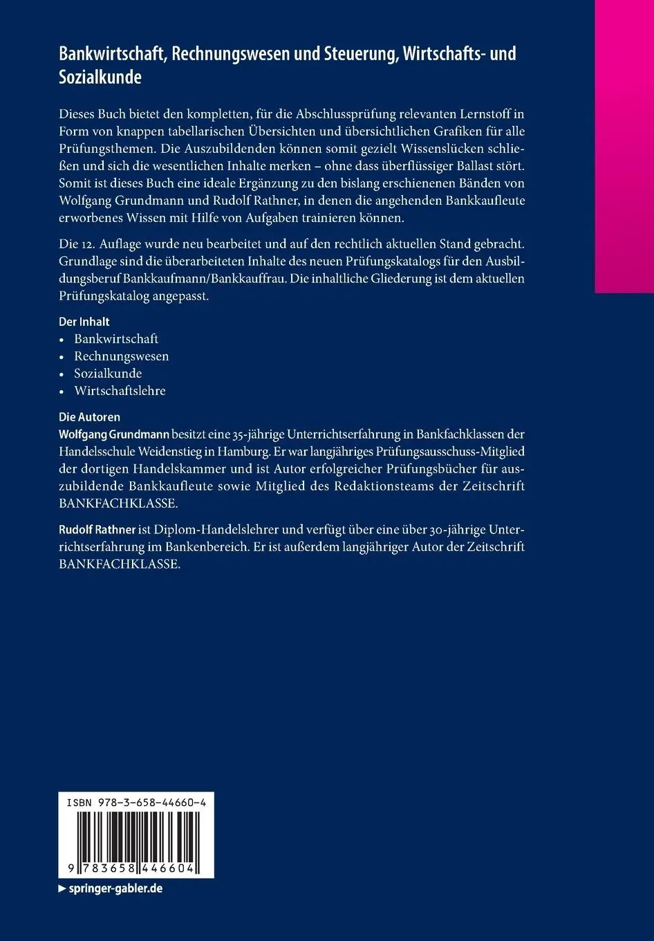 Rückseite: 9783658446604 | Bankwirtschaft, Rechnungswesen und Steuerung, Wirtschafts- und...