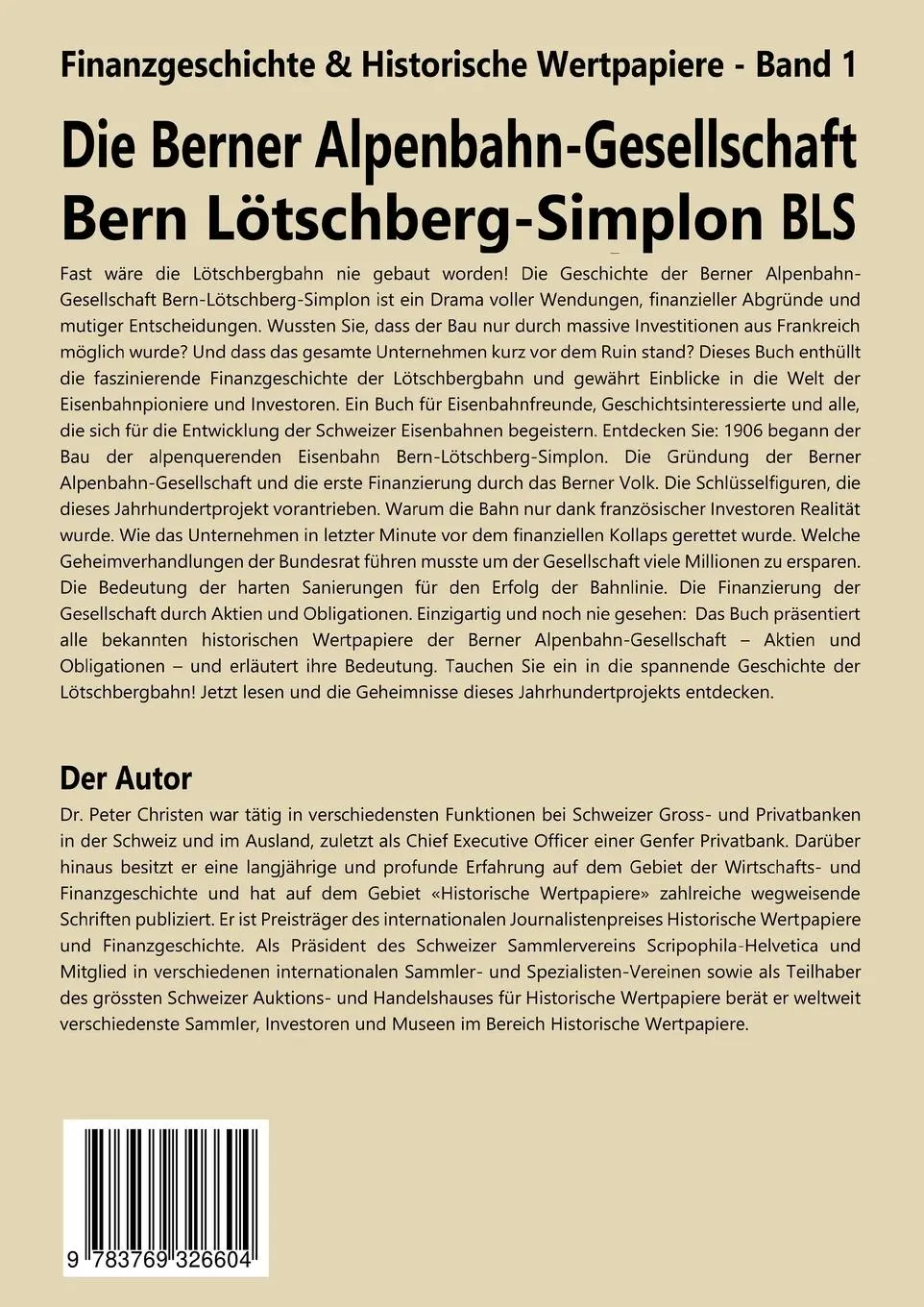 Rückseite: 9783769326604 | Die Berner Alpenbahn-Gesellschaft Bern-Lötschberg-Simplon BLS | Buch