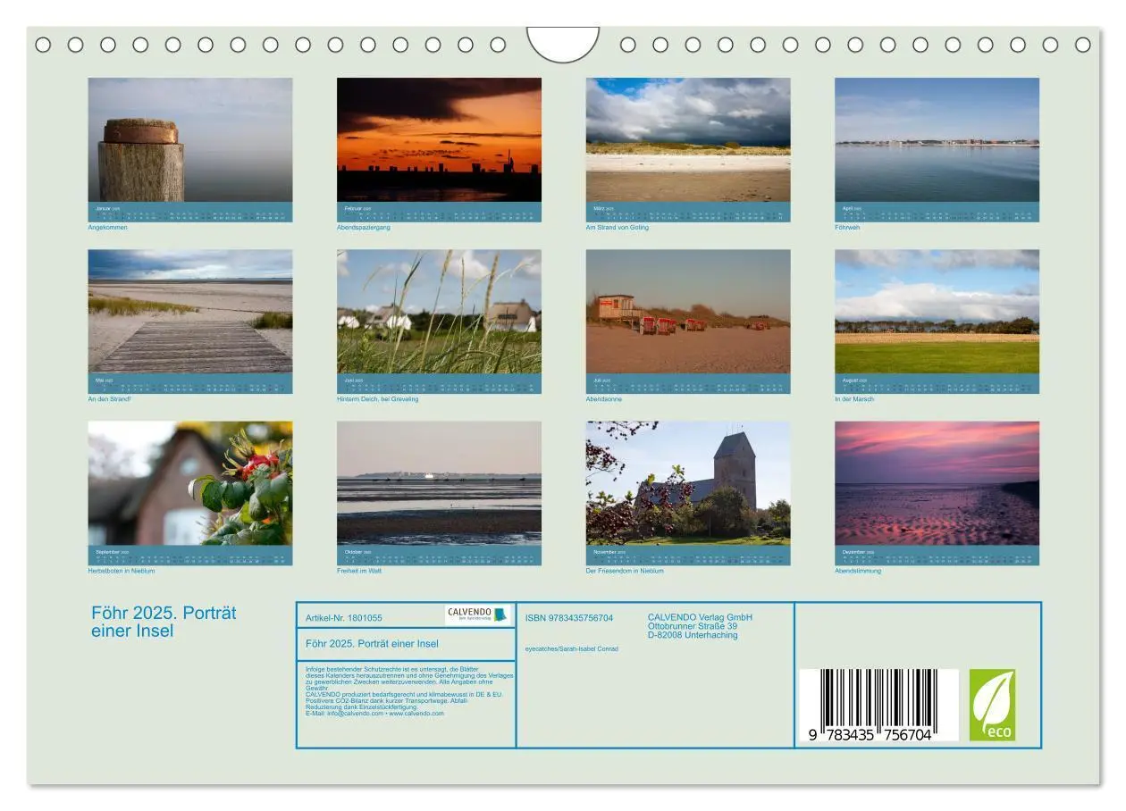 Bild: 9783435756704 | Föhr 2025. Porträt einer Insel (Wandkalender 2025 DIN A4 quer),...
