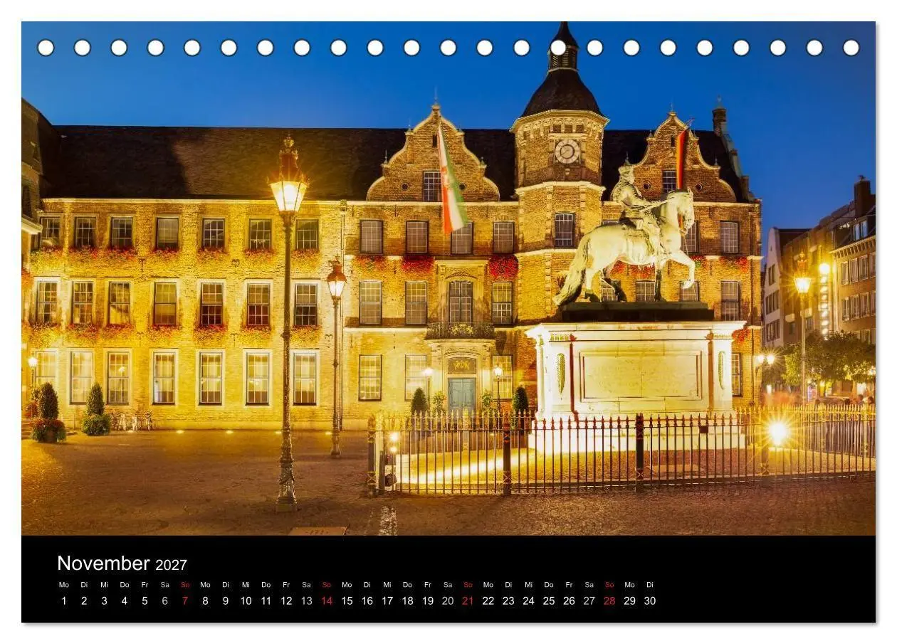 Bild: 9783594086704 | Düsseldorf bei Nacht (Tischkalender 2027 DIN A5 quer), CALVENDO...