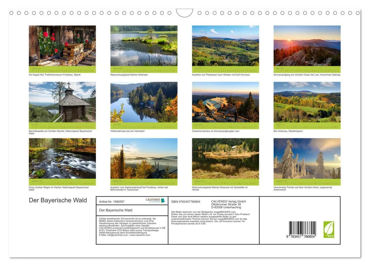 Bild: 9783457766804 | Der Bayerische Wald (Wandkalender 2026 DIN A3 quer), CALVENDO...