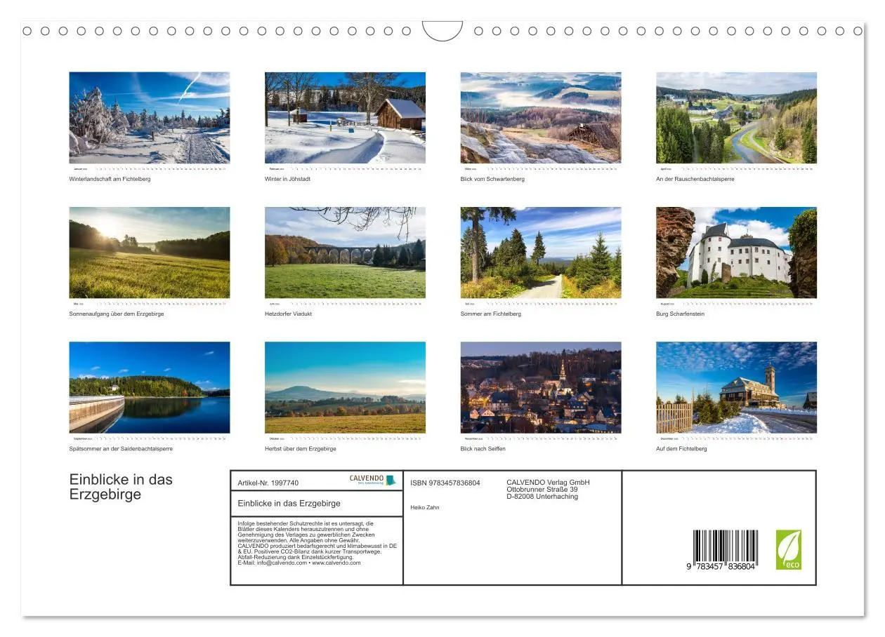 Bild: 9783457836804 | Einblicke in das Erzgebirge (Wandkalender 2026 DIN A3 quer),...