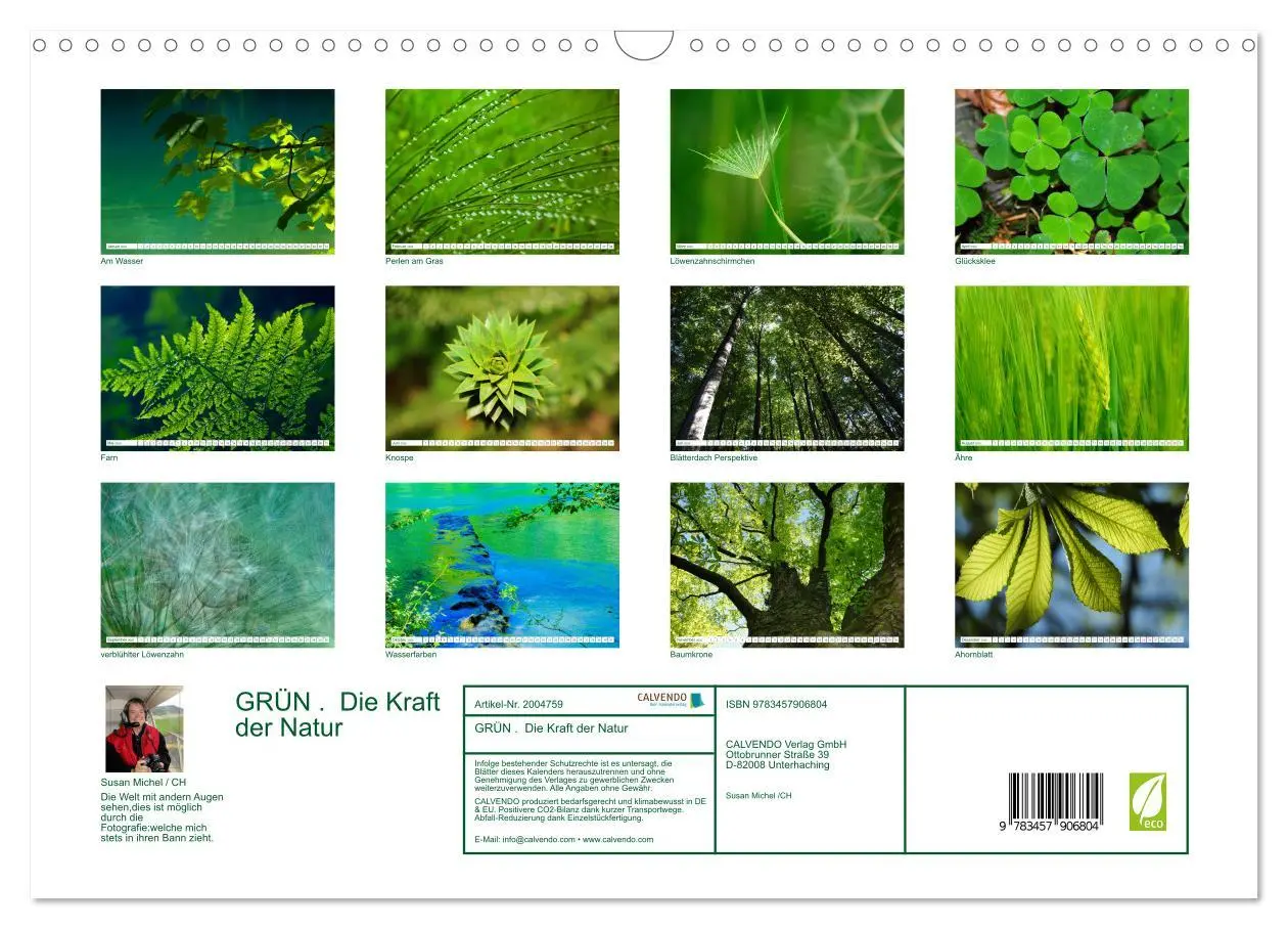 Bild: 9783457906804 | GRÜN . Die Kraft der Natur (Wandkalender 2026 DIN A3 quer),...