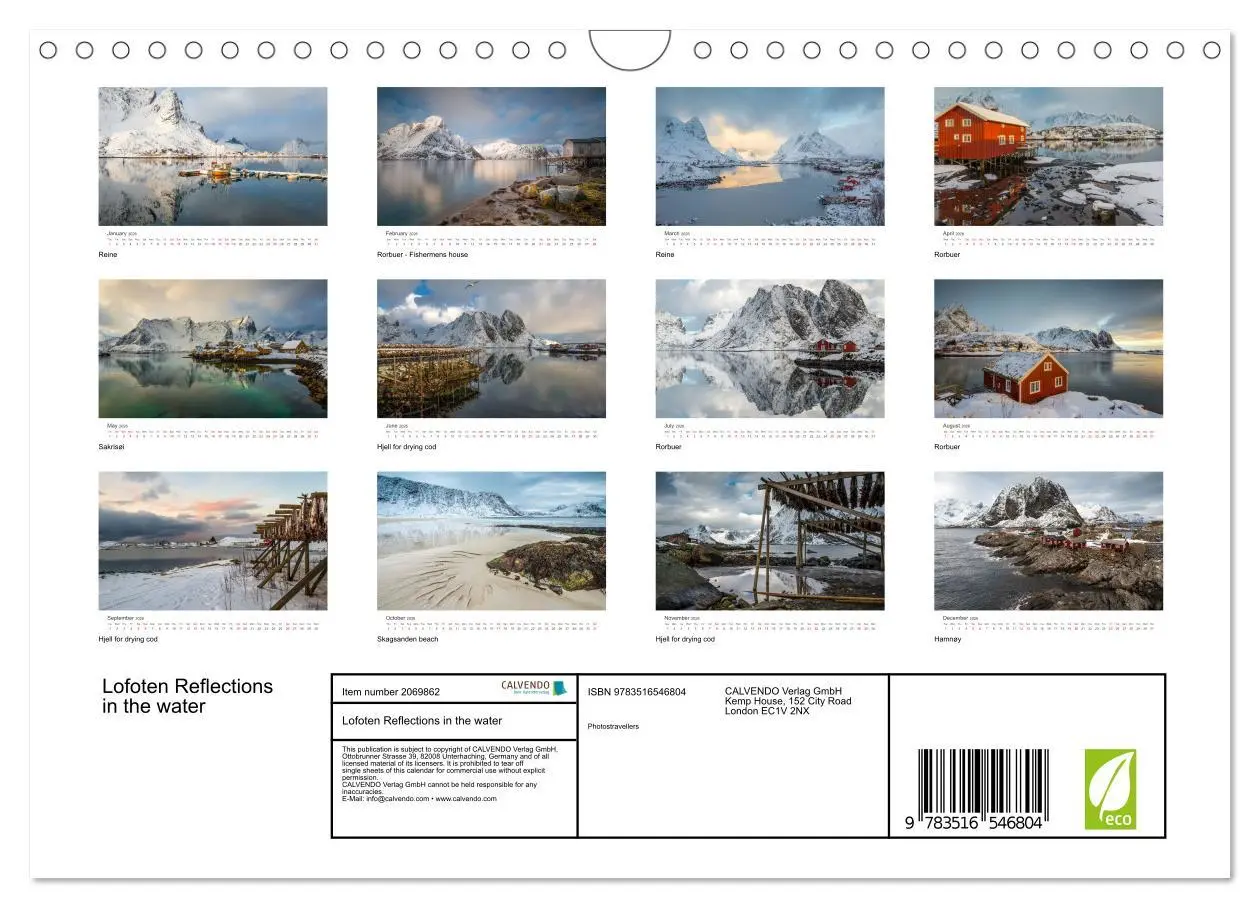 Bild: 9783516546804 | Lofoten Reflections in the water (Wall Calendar 2026 DIN A4...