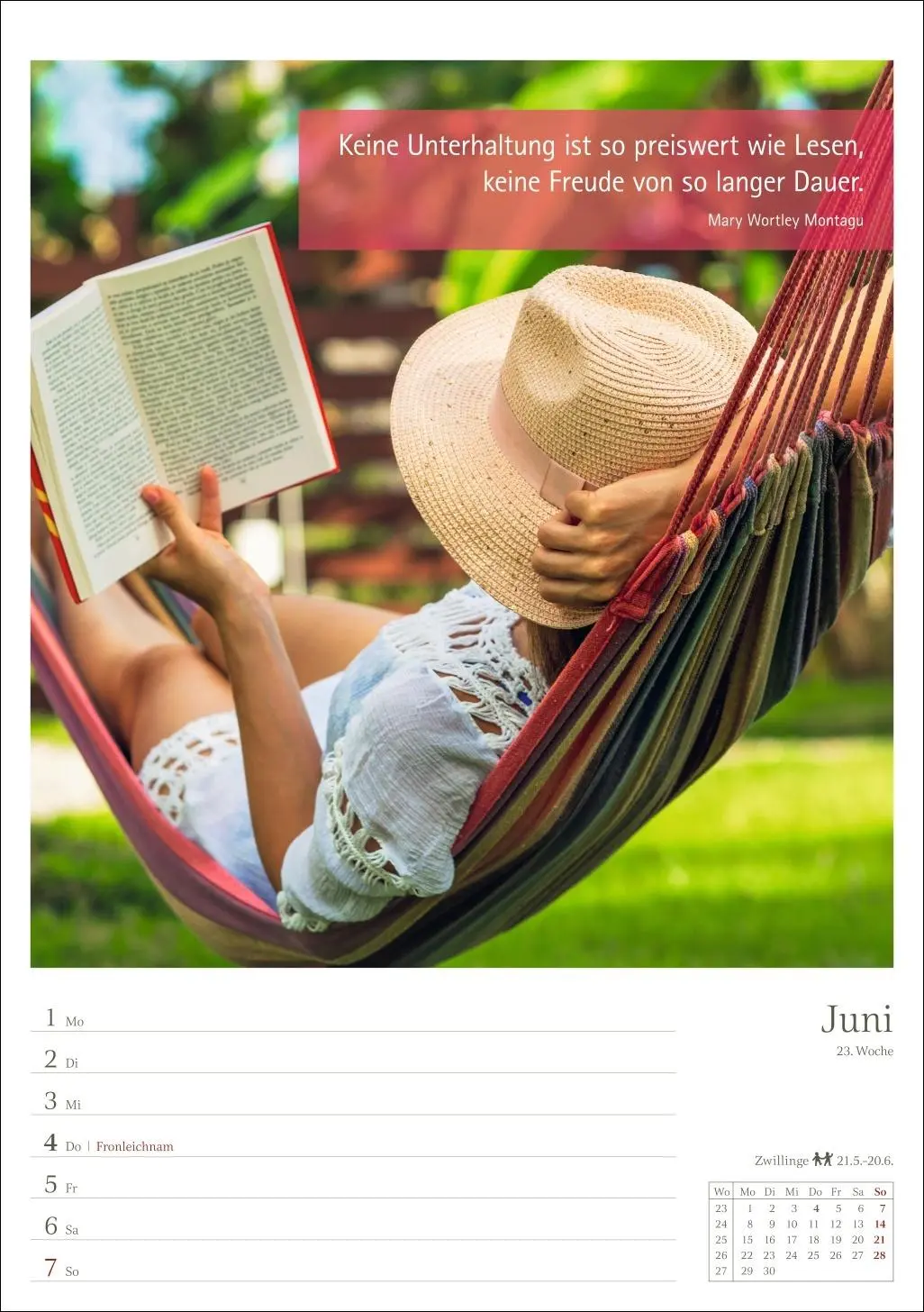 Bild: 9783840036804 | Leben mit Büchern Wochenplaner 2026 - 53 Blatt mit Weisheit der...