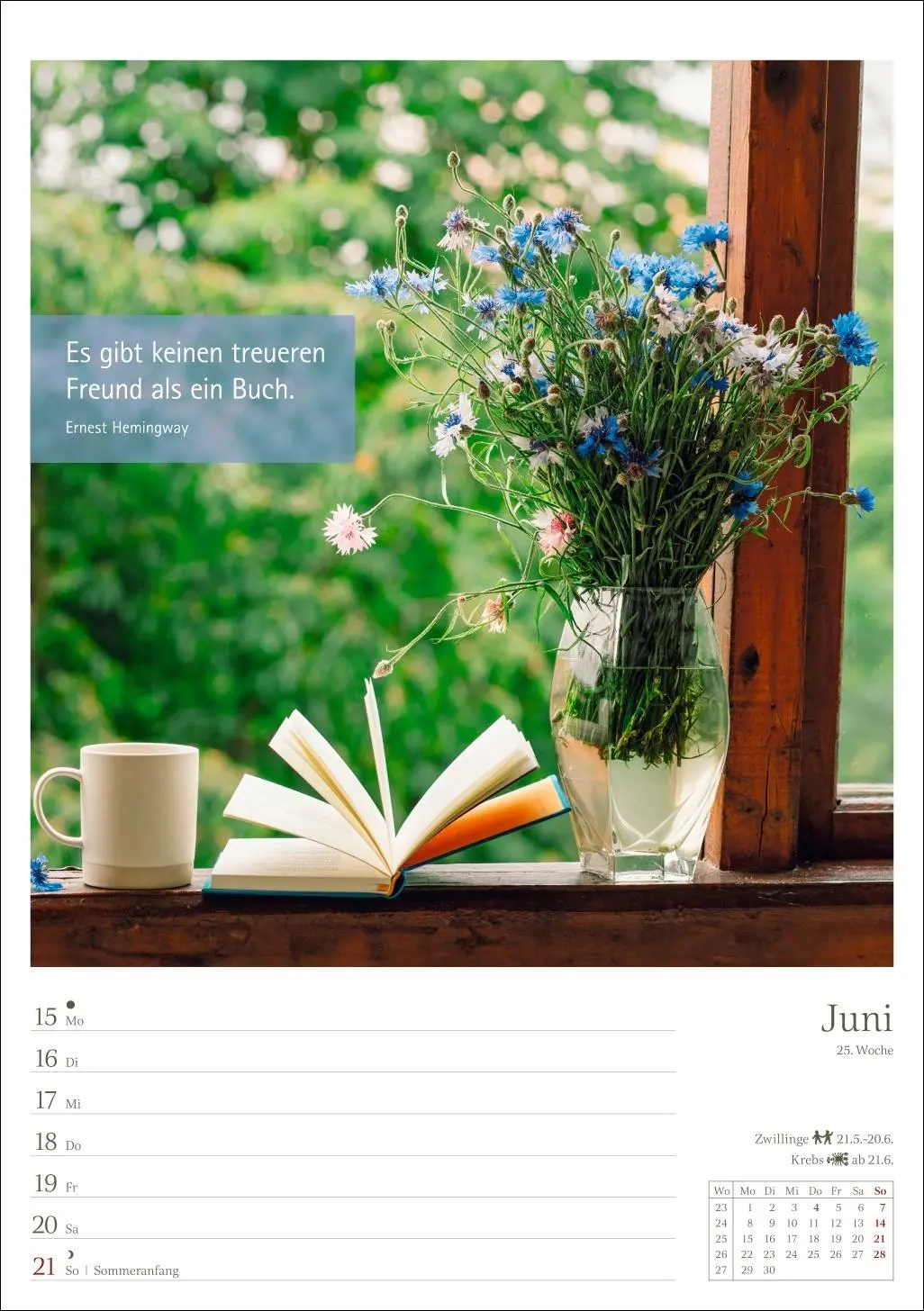 Bild: 9783840036804 | Leben mit Büchern Wochenplaner 2026 - 53 Blatt mit Weisheit der...